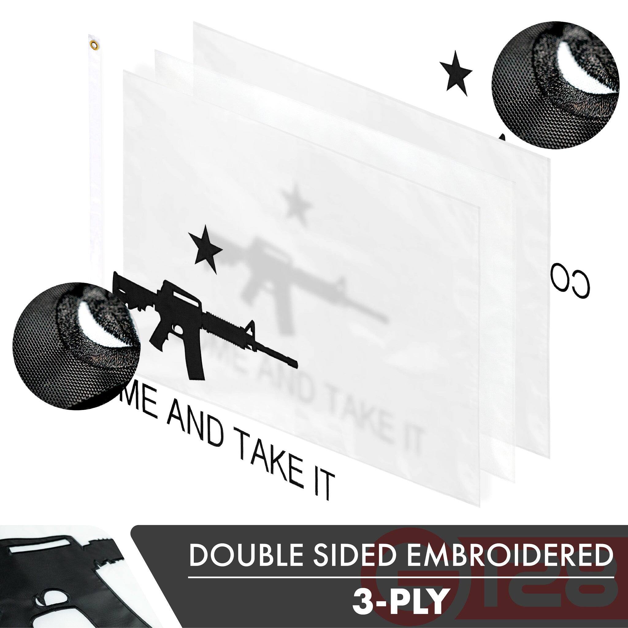 ME AND TAKE IT  
DOUBLE SIDED EMBROIDERED  
3-PLY