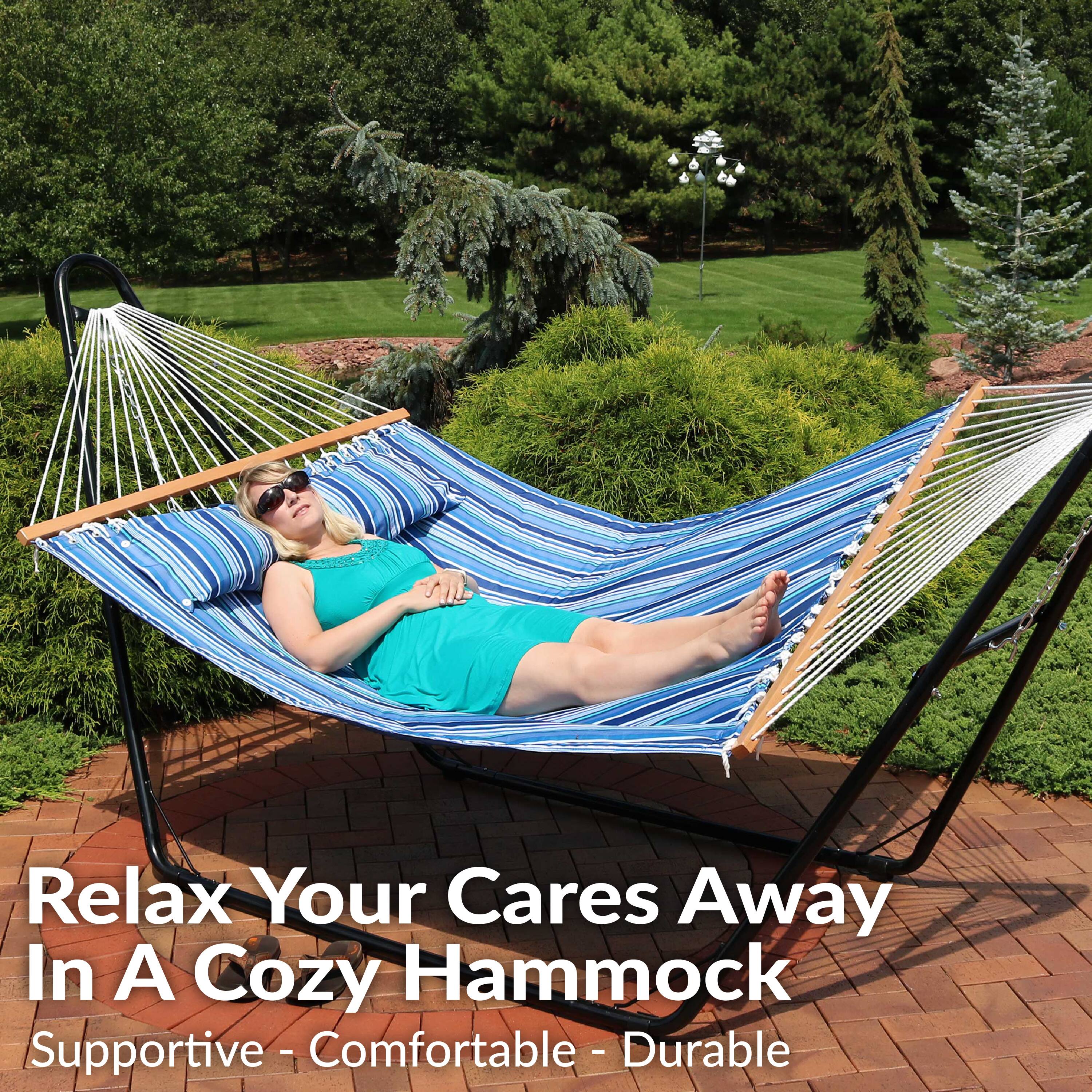 Relax Your Cares Away In A Cozy Hammock  
Supportive - Comfortable - Durable