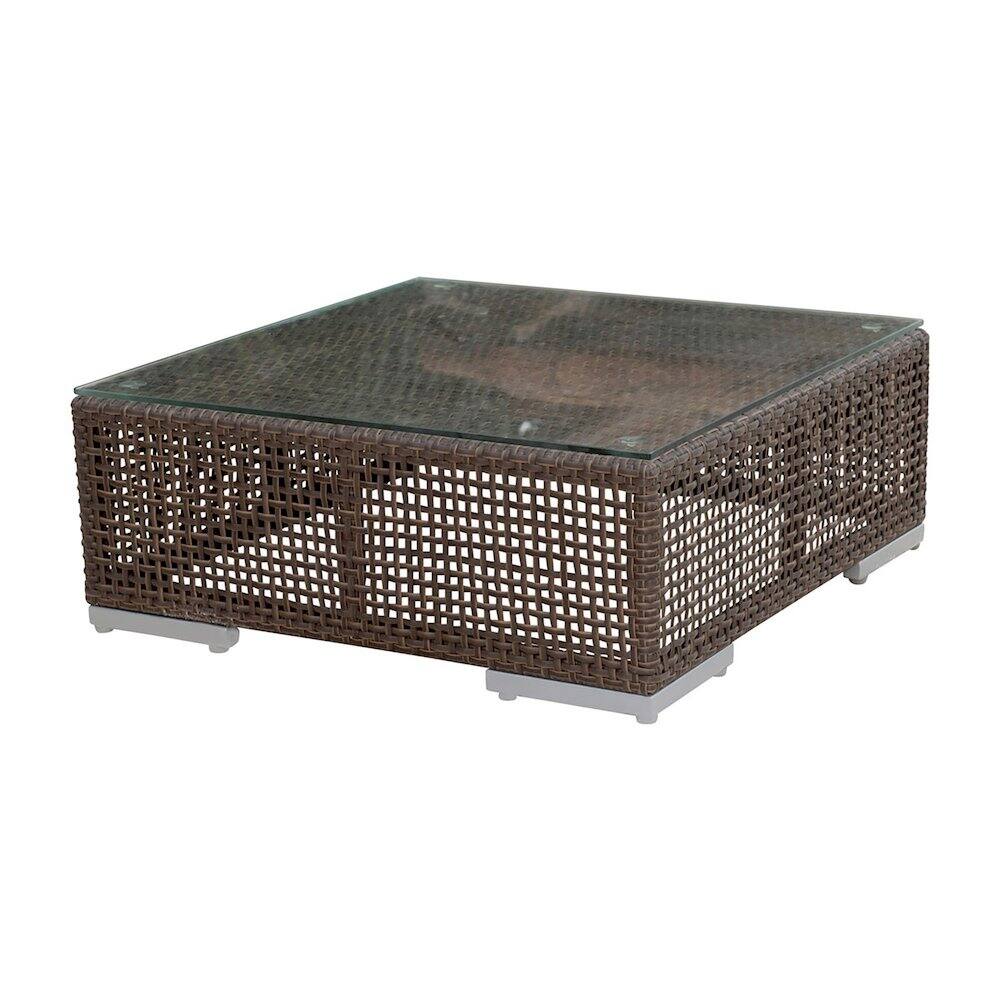 Front. Panama Jack Outdoor - Soho Coffee Table with Glass - Brown.