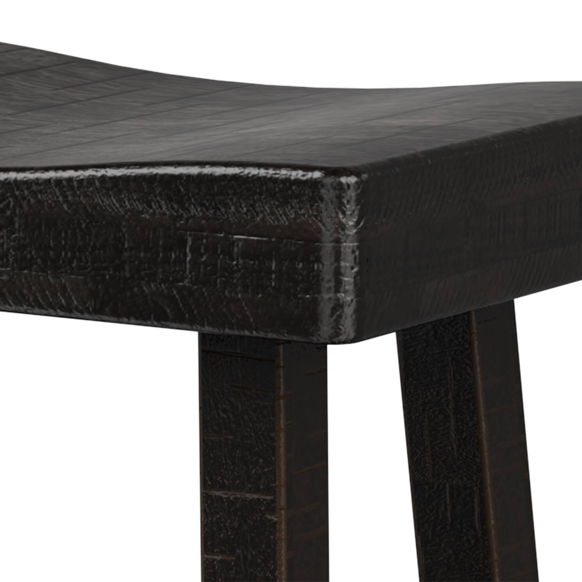 Alt View 6. Vaczon - 29" Solid Wood Bar Stools, Set of 2, Finish with Comfortable Contour Seats for Kitchen or Bar - Black.