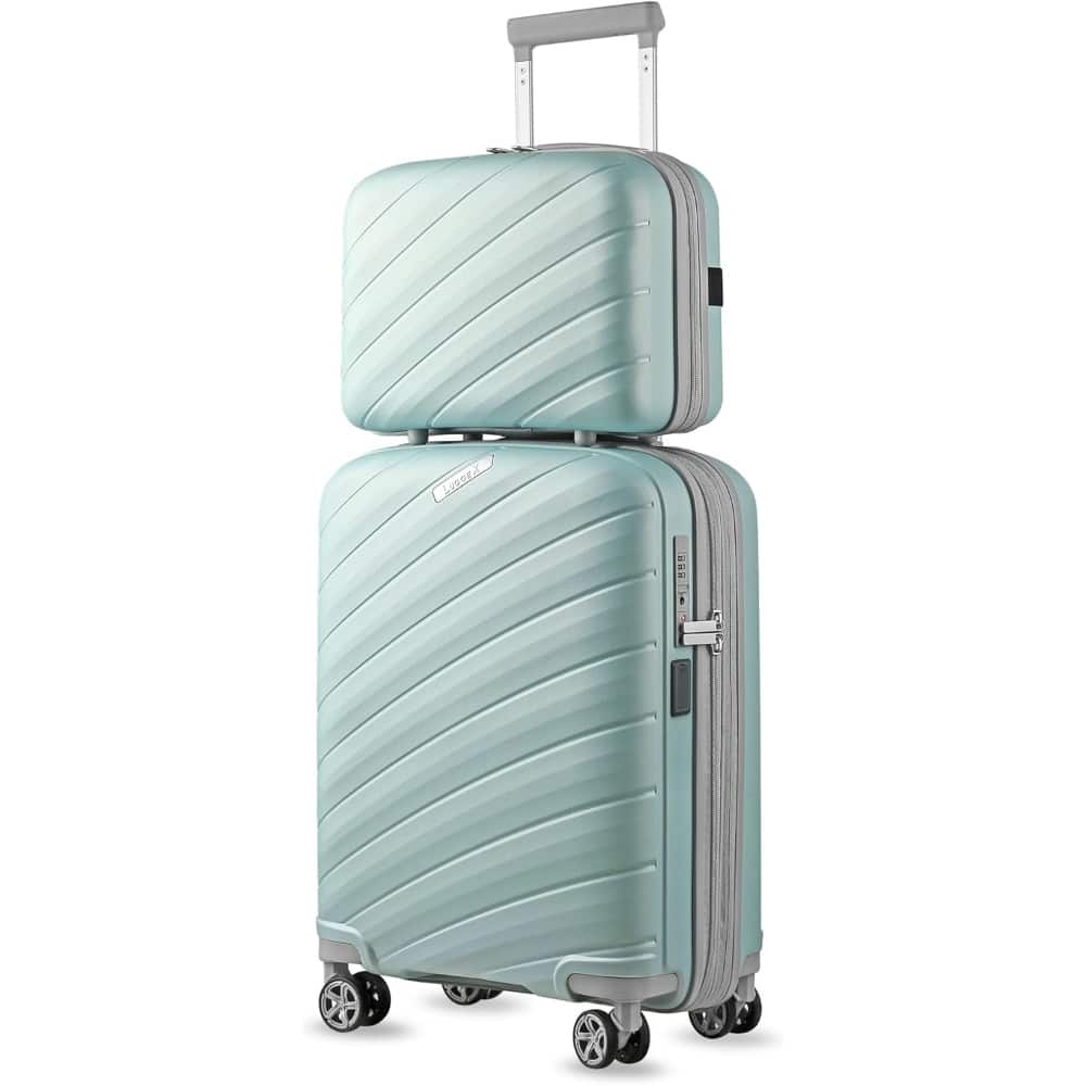 LUGGEX - 20"/14" Carry on Luggage Lightweight Suitcase 2 Piece with Spinner Wheels - LX-EX - Mint