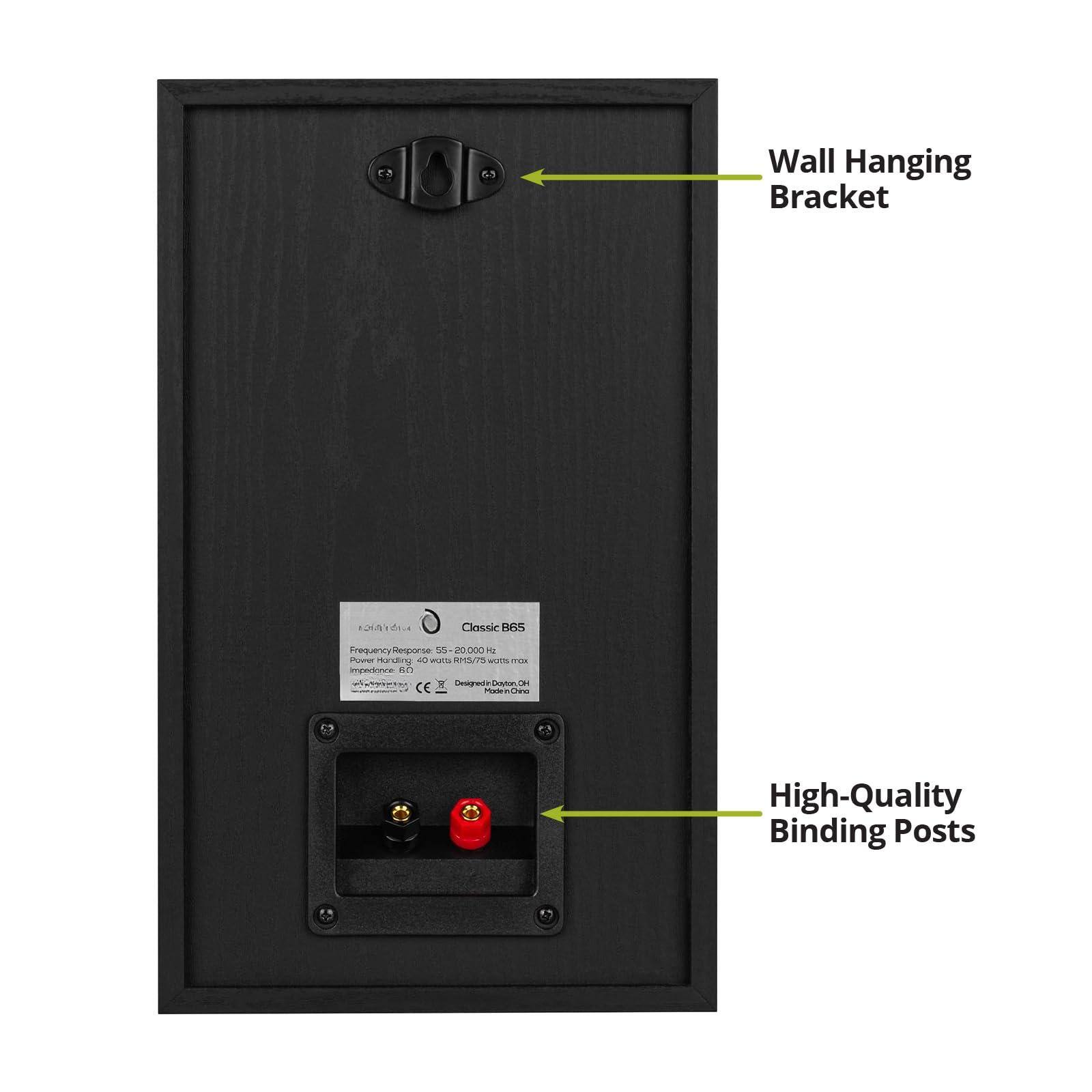 6 Wall Hanging Bracket  
Classic B65  
Frequency: 50-2000 Hz  
Power Handling: 40 watts RMS/5 watts max  
Impedance: 6 Ω  
Design/Date: China  
High-Quality Binding Posts