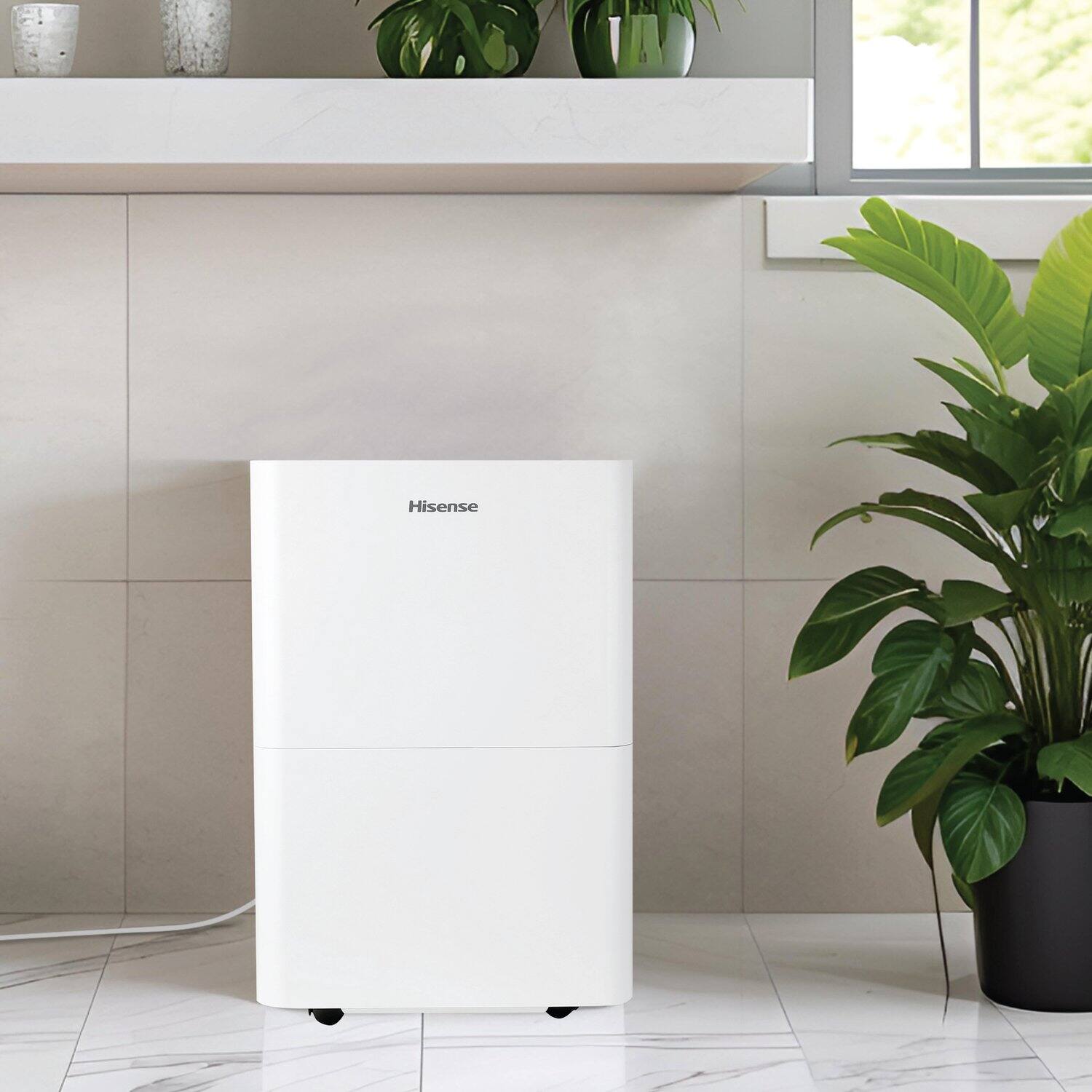 Alt View 25. Hisense - Hisense 35 Pint 3000 Sq. Ft. 8 quarts Bucket Capacity Compact Dehumidifier with Slide-Out Bucket - White.