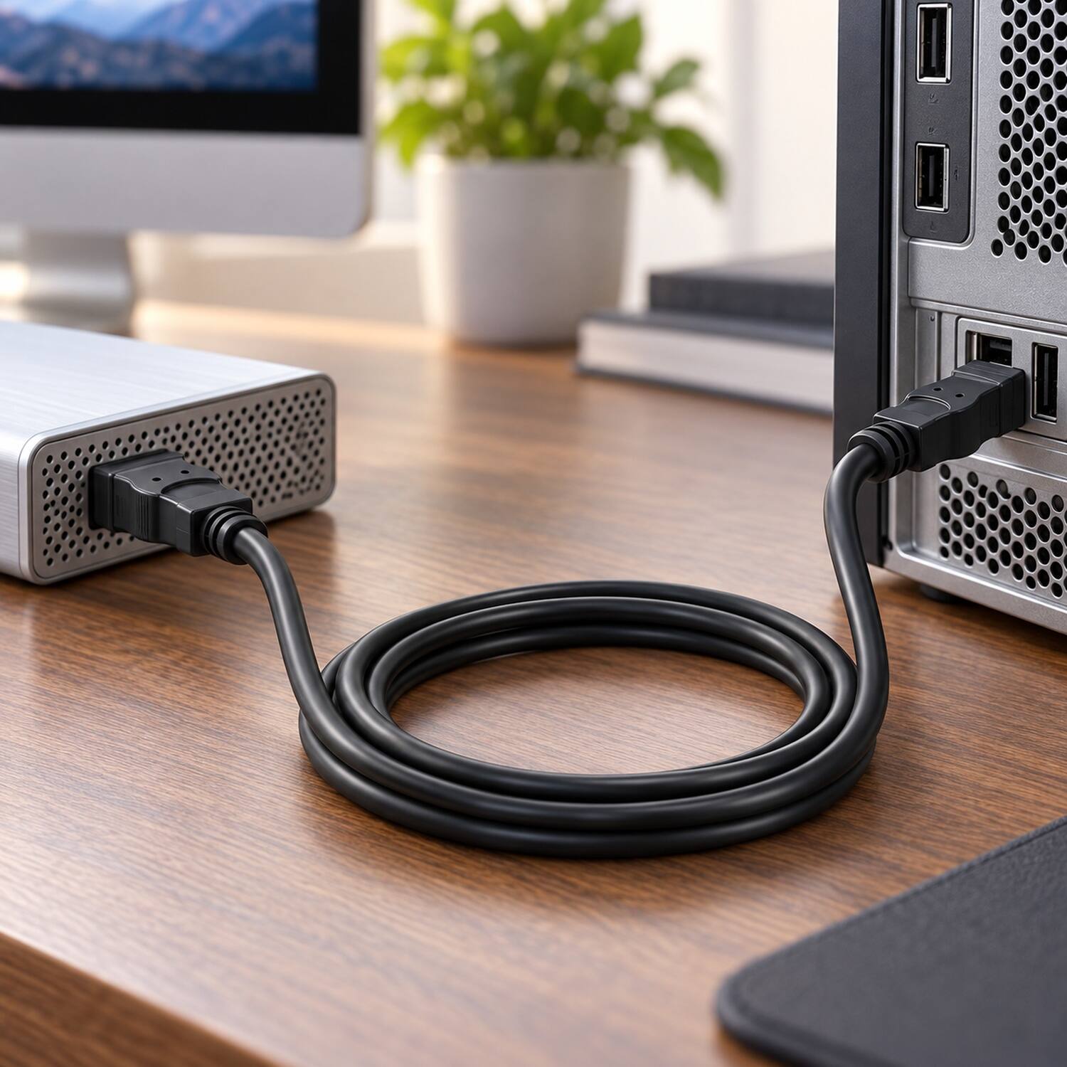 Left. Sanoxy - Sanoxy 10ft IEEE 1394b FireWire 800 9-pin to 9-pin, Black - Black.