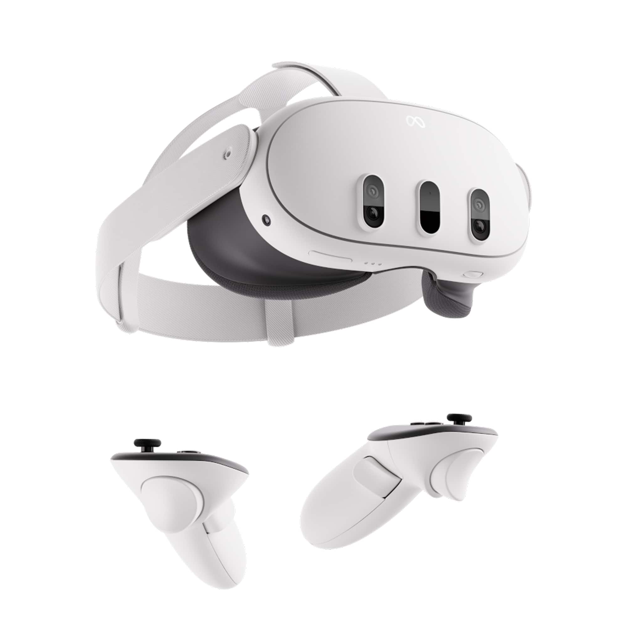 Front. Meta - Meta Quest 3 512GB | Virtual Reality Headset Without Wires — Thirty Percent Sharper Resolution — 2X Graphical Processing - White.