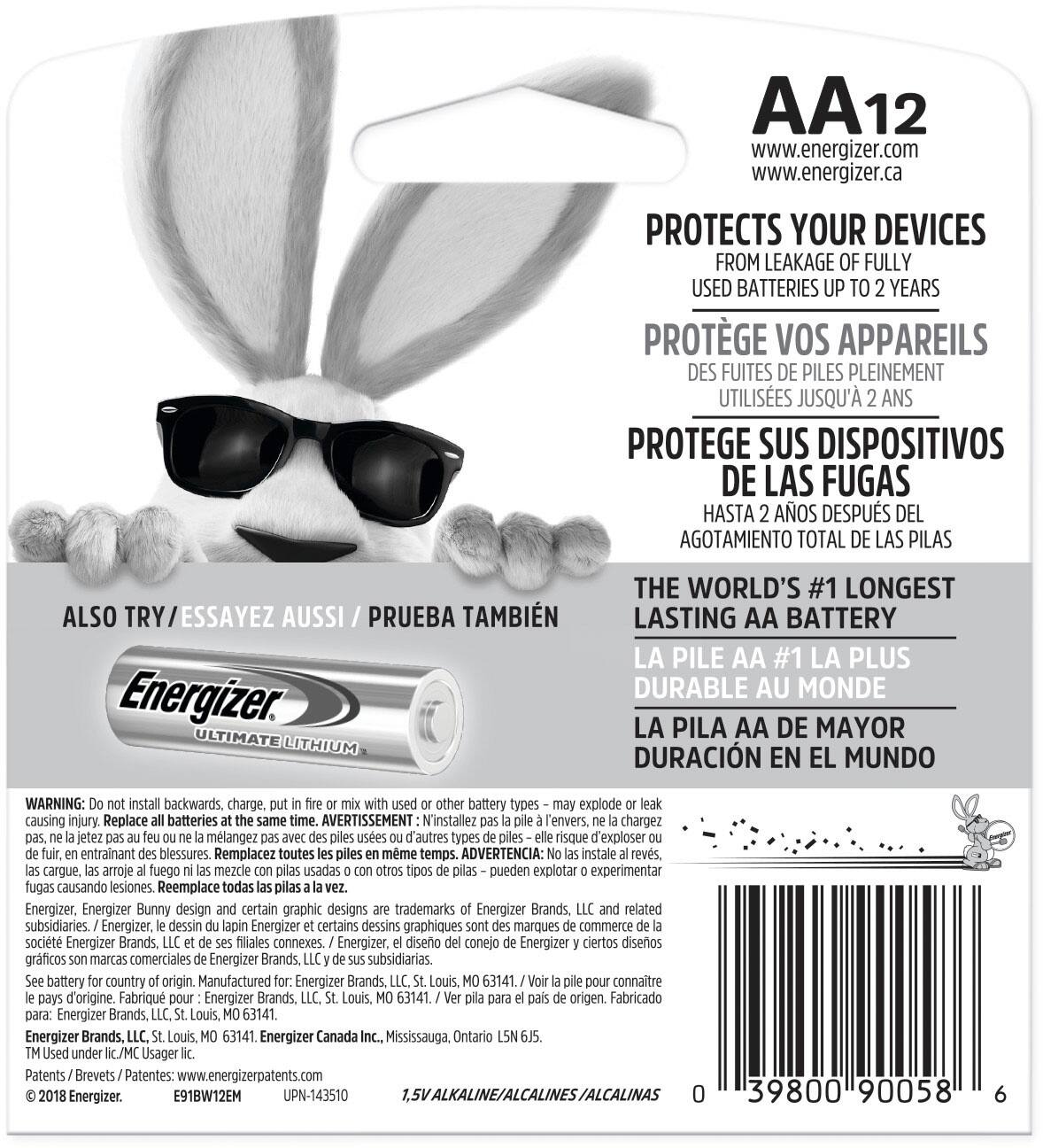 Alt View 1. Energizer - MAX AA Batteries (12 Pack), Double A Alkaline Batteries - Silver.