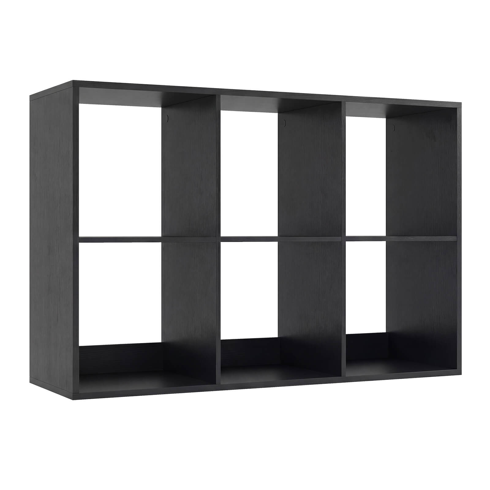 Alt View 9. Costway - Costway 6-Cube Bookshelf, Modern Cubby Bookcase with Back Guardrail & Anti-tipping Kits - Black.