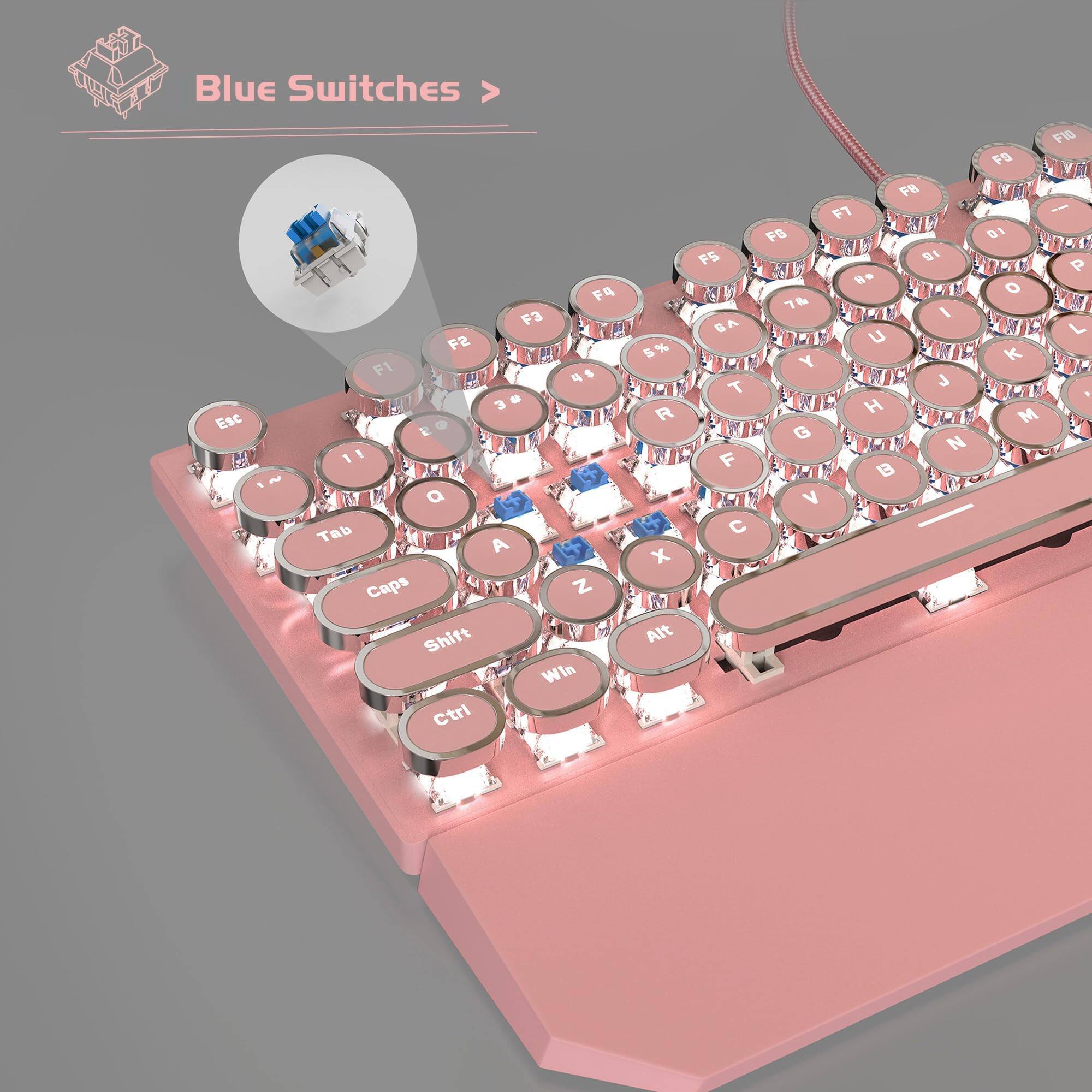 Blue Switches > F4 F3 F2 P F1 4 3 - Esc E 11 1 ~ + a  Tab A 4 Caps Z Shift Win Ctrl 5% R X Alt F5 SA T F  FB F7 FB DI He 7 1 U Y  H G  B V FIO FB I D1 P O L K M