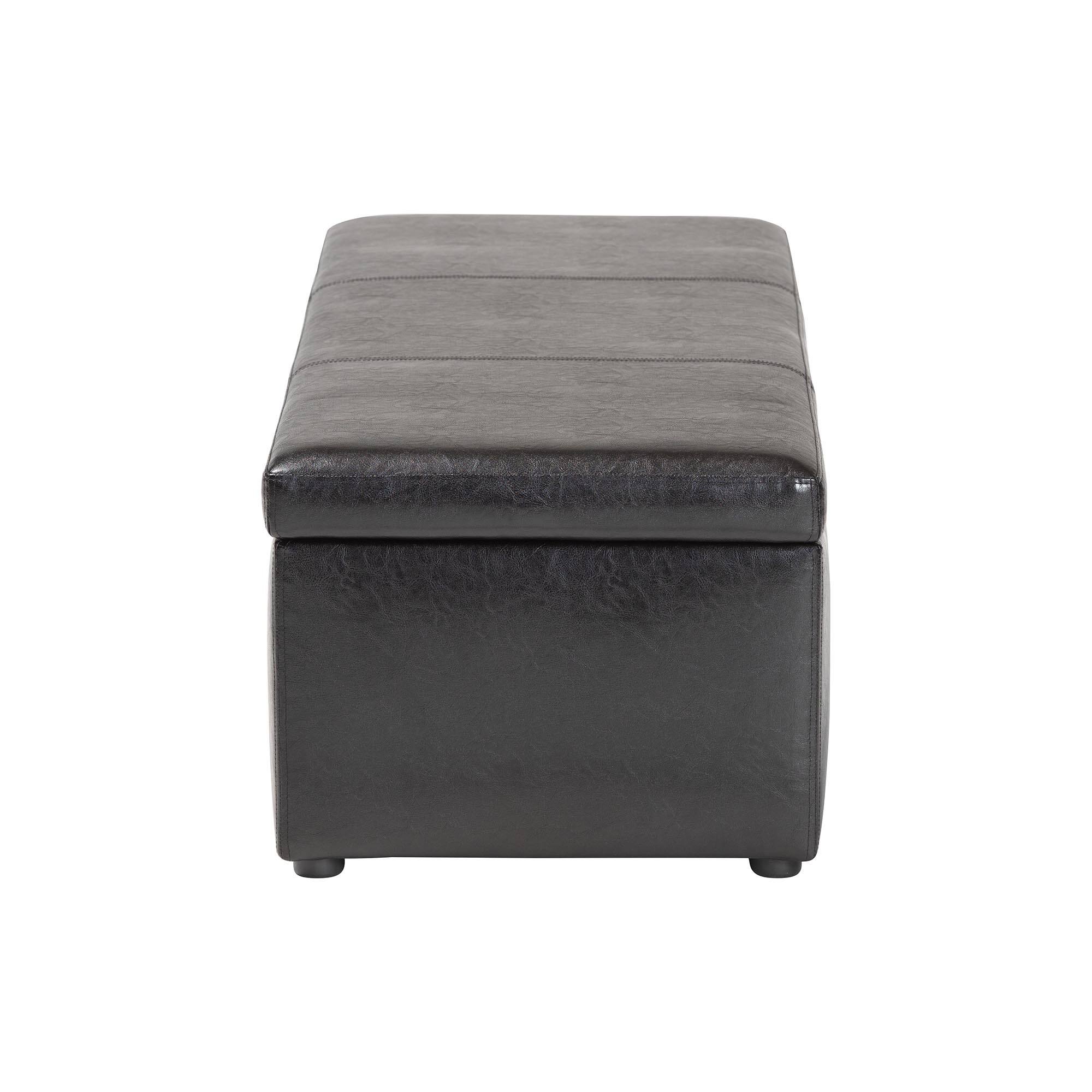 Back. Baxton Studio - Dennehy Brown Modern Ottoman - Black.
