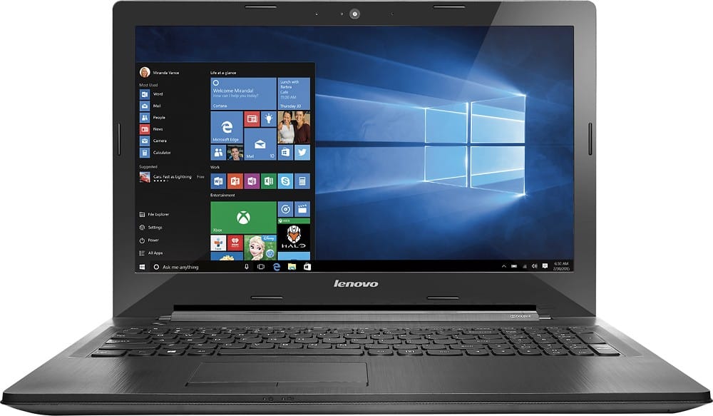 Front. Lenovo - 15.6" Laptop - AMD A8-Series - 6GB Memory - 500GB Hard Drive - Black.