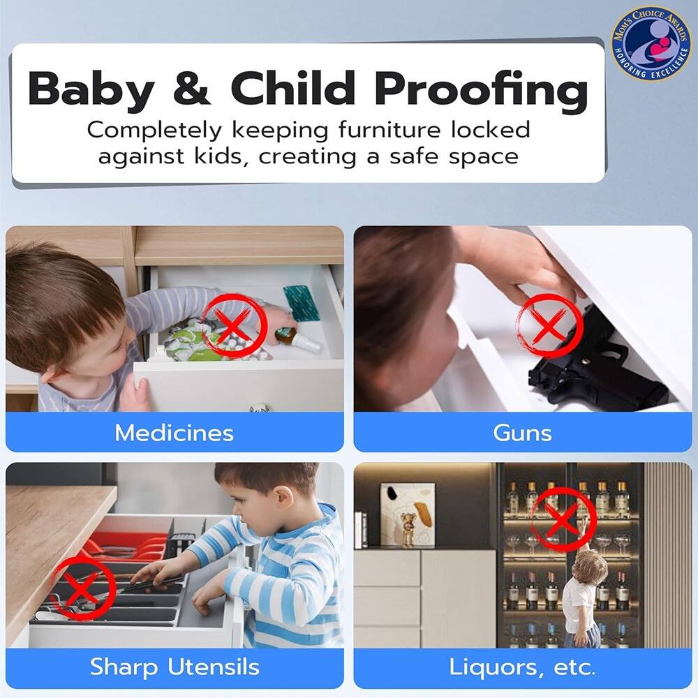 **Baby & Child Proofing**

Completely keeping furniture locked against kids, creating a safe space

- Medicines
- Guns
- Sharp Utensils
- Liquors, etc.