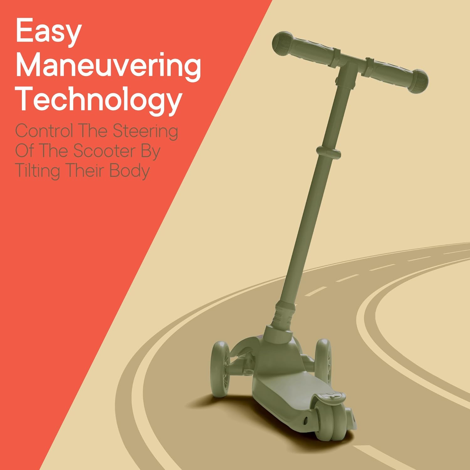 Easy Maneuvering Technology  
Control The Steering Of The Scooter By Tilting Their Body