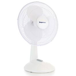 Impress - 12 Inch 3 Speed Oscillating Table Fan - White