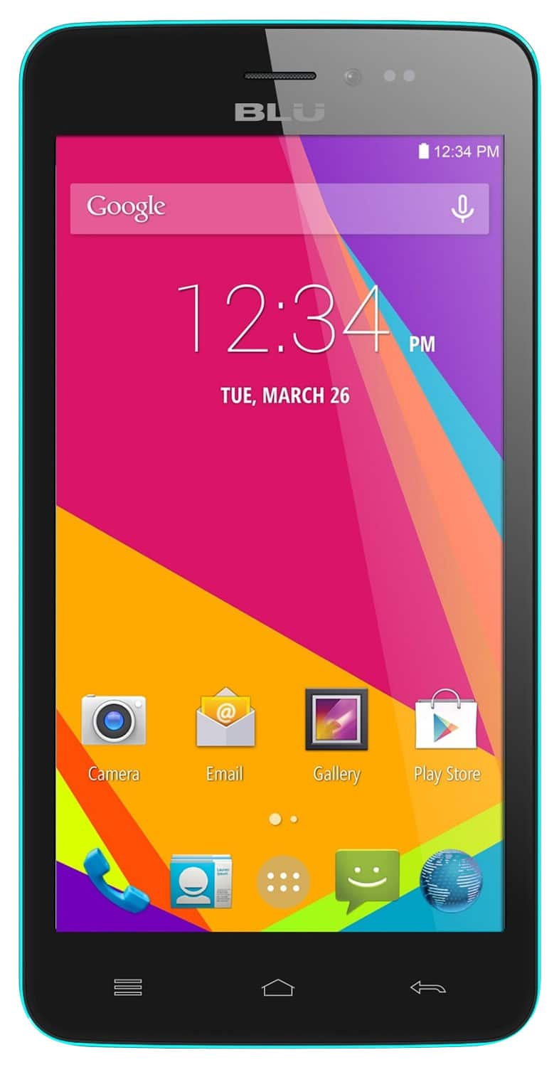Front. BLU - Studio 5.0 C HD 4G with 8GB Memory Cell Phone (Unlocked) - Blue.