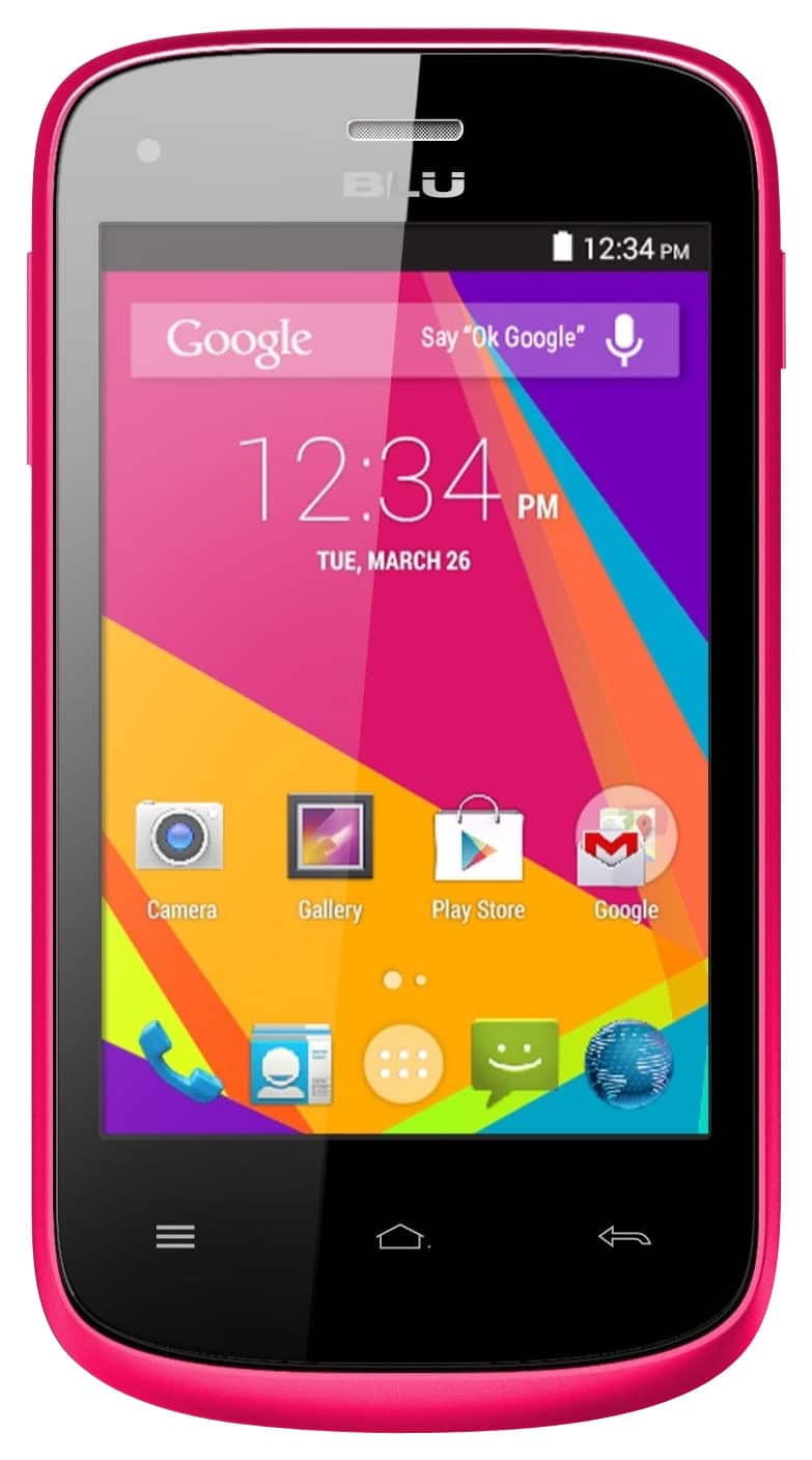 Front. BLU - Dash Jr. K with 512MB Memory Cell Phone (Unlocked) - Pink.