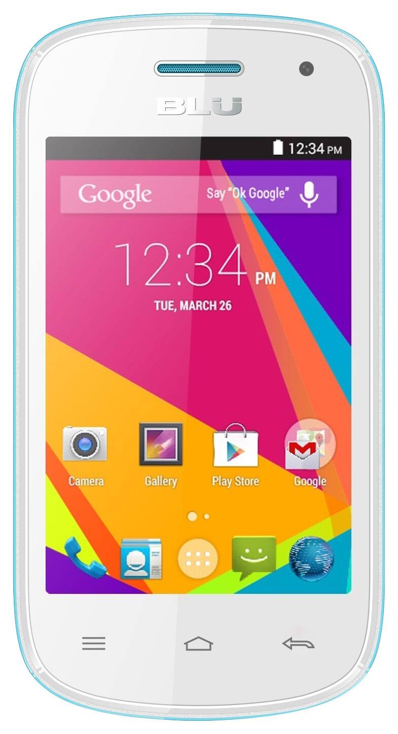 Front. BLU - Dash 3.5 II 4G Cell Phone (Unlocked) - Blue.