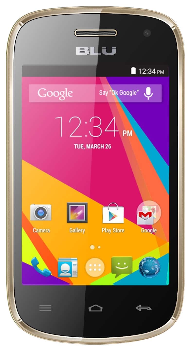Front. BLU - Dash 3.5 II 4G Cell Phone (Unlocked) - Gold.