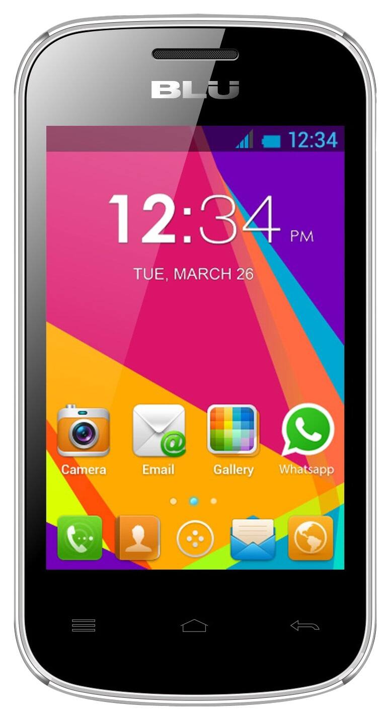 Front. BLU - Dash Jr. Social with 256MB Memory Cell Phone (Unlocked) - Silver.