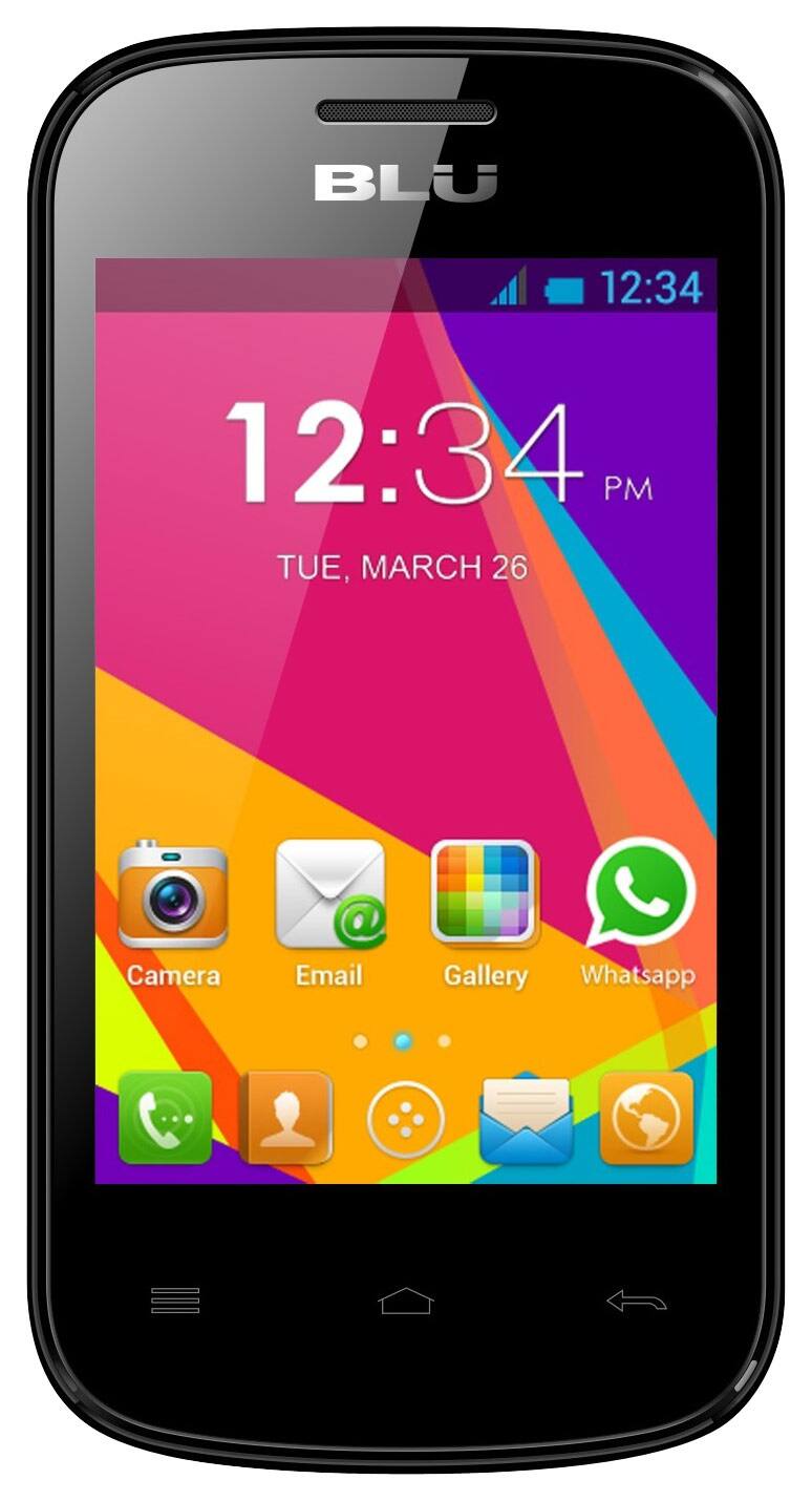 Front. BLU - Dash Jr. Social with 256MB Memory Cell Phone (Unlocked) - Black.