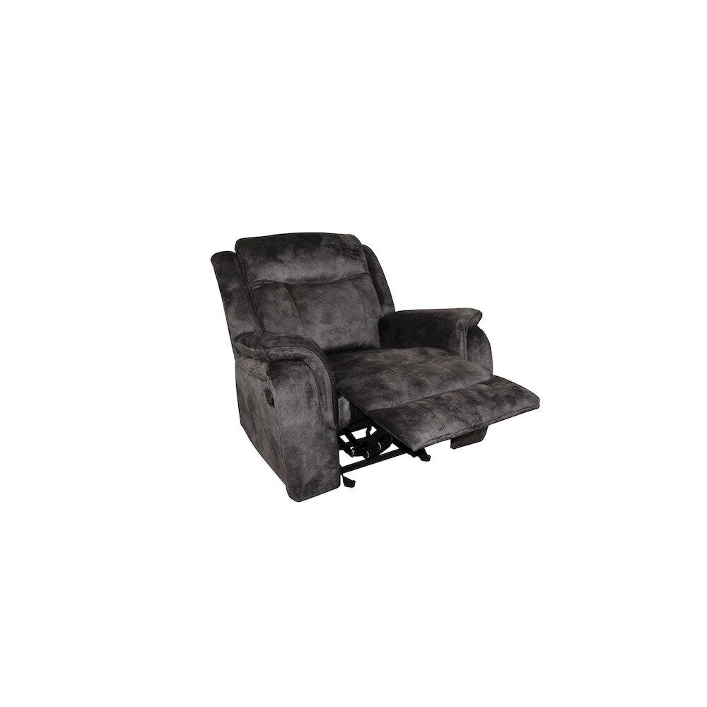Left. New Classic Furniture - Park City Glider Recliner-Slate - Grey.