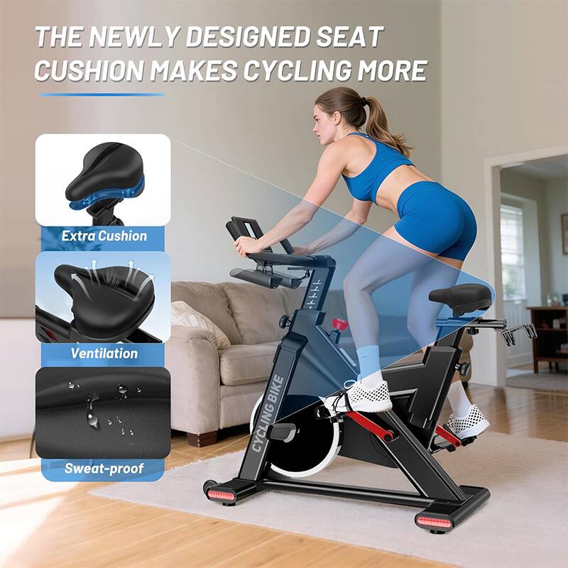 THE NEWLY DESIGNED SEAT CUSHION MAKES CYCLING MORE

- Extra Cushion
- Ventilation
- Sweat-proof