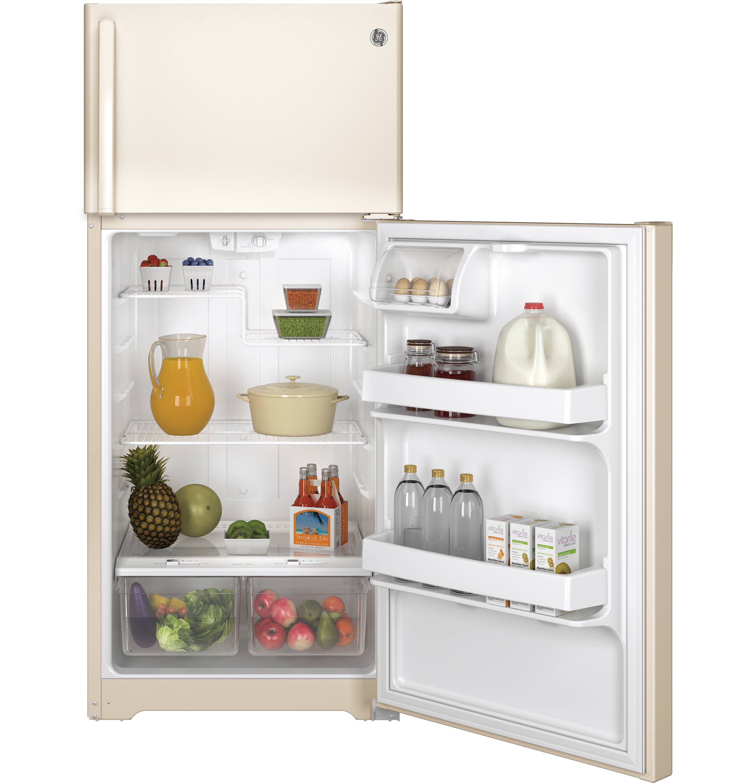 Best Buy GE 15.6 Cu. Ft. FrostFree TopFreezer Refrigerator Bisque