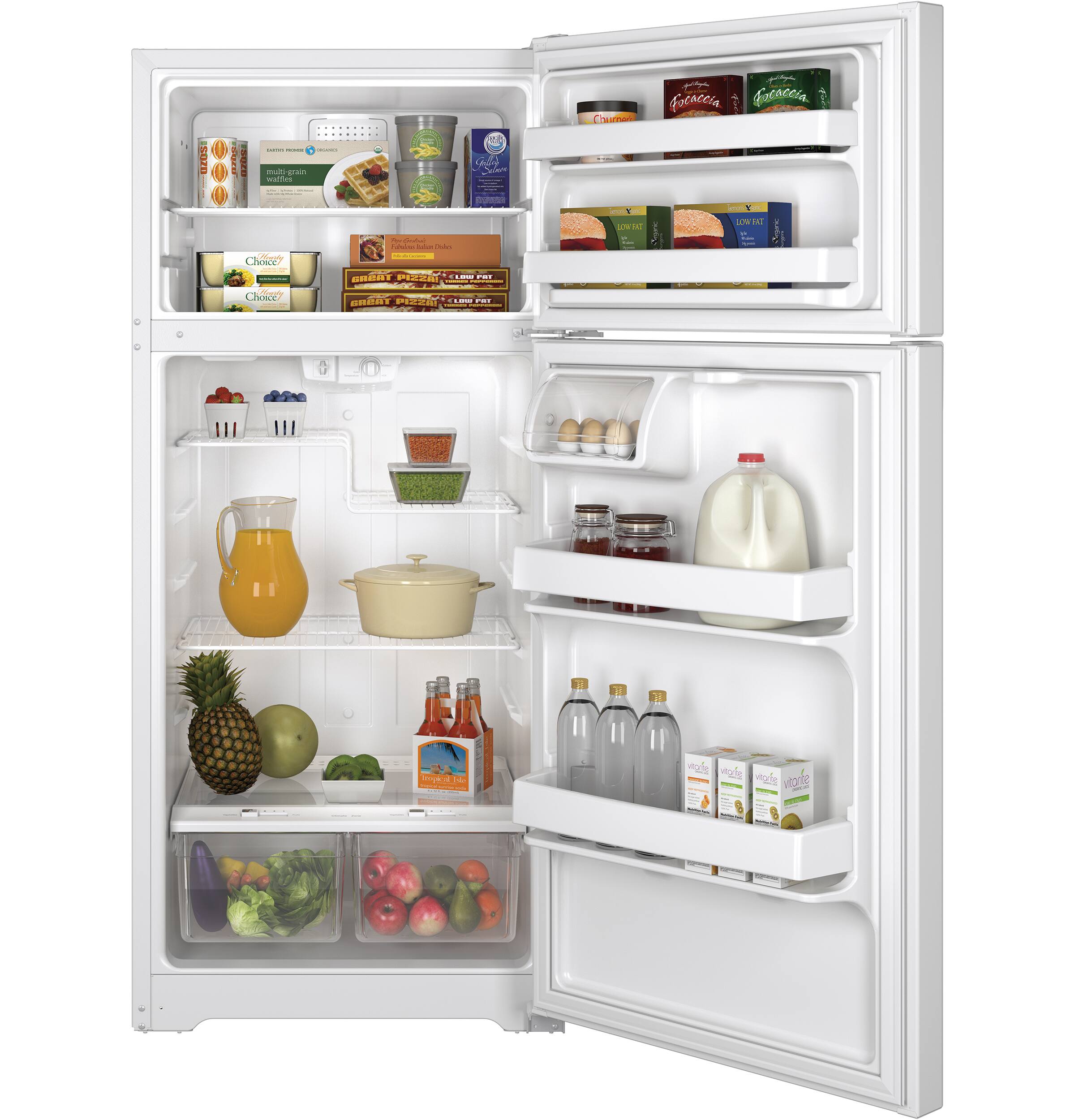 Alt View 11. GE - 15.6 Cu. Ft. Frost-Free Top-Freezer Refrigerator.