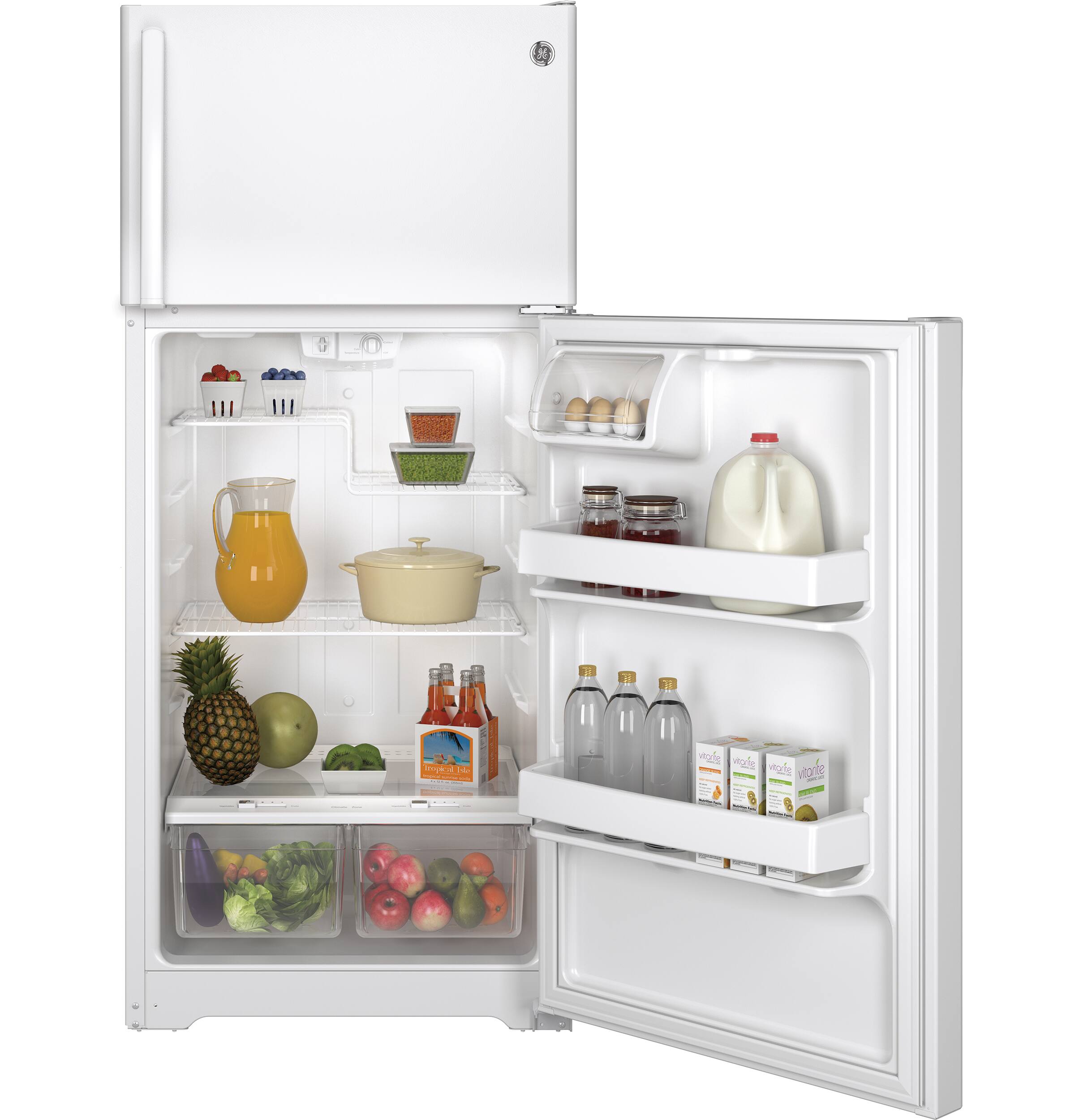 Alt View 14. GE - 15.6 Cu. Ft. Frost-Free Top-Freezer Refrigerator.