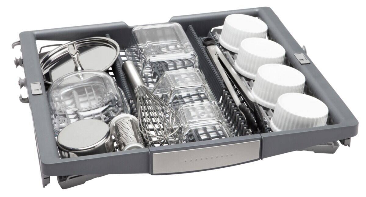 Alt View 10. Bosch - 800 Series Top Control Smart Built-In Dishwasher with 3rd Rack and Pocket Handle, 42 dBA - Stainless Steel.