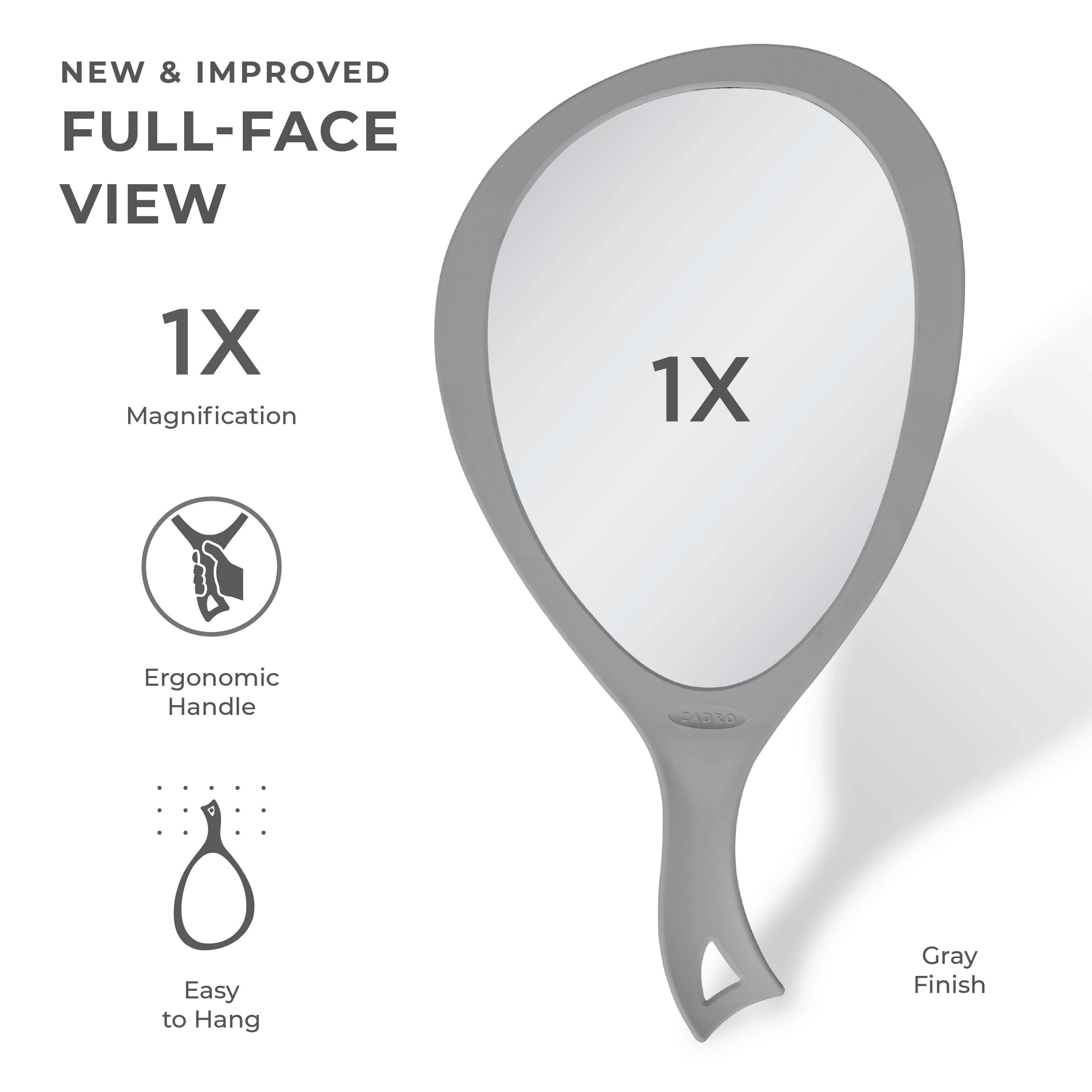 NEW & IMPROVED  
FULL-FACE VIEW  

1X  
Magnification  

1X  

Ergonomic Handle  

Easy to Hang  

Gray Finish