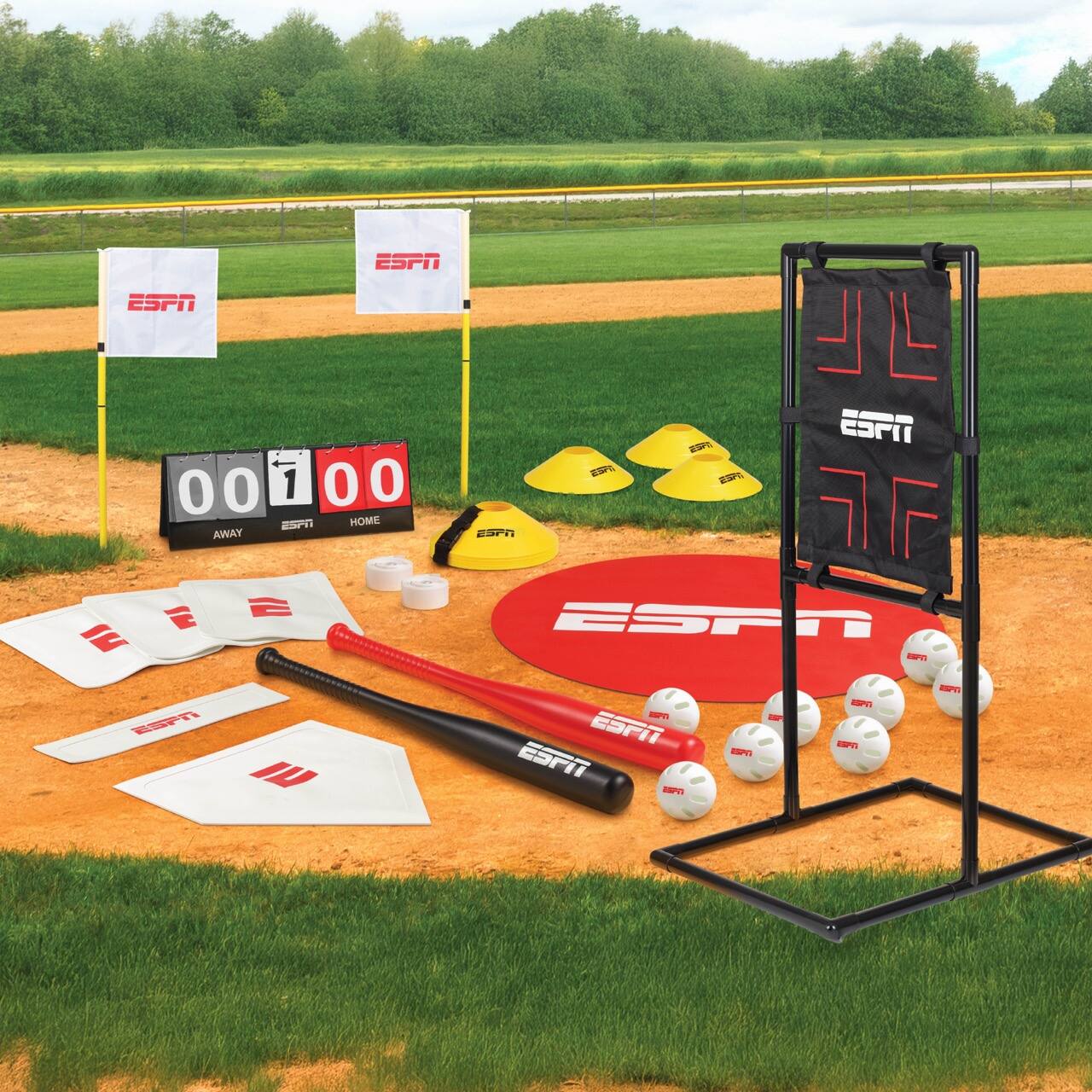 ESPN Baseball Stadium Experience for Kids Includes Balls, Bats