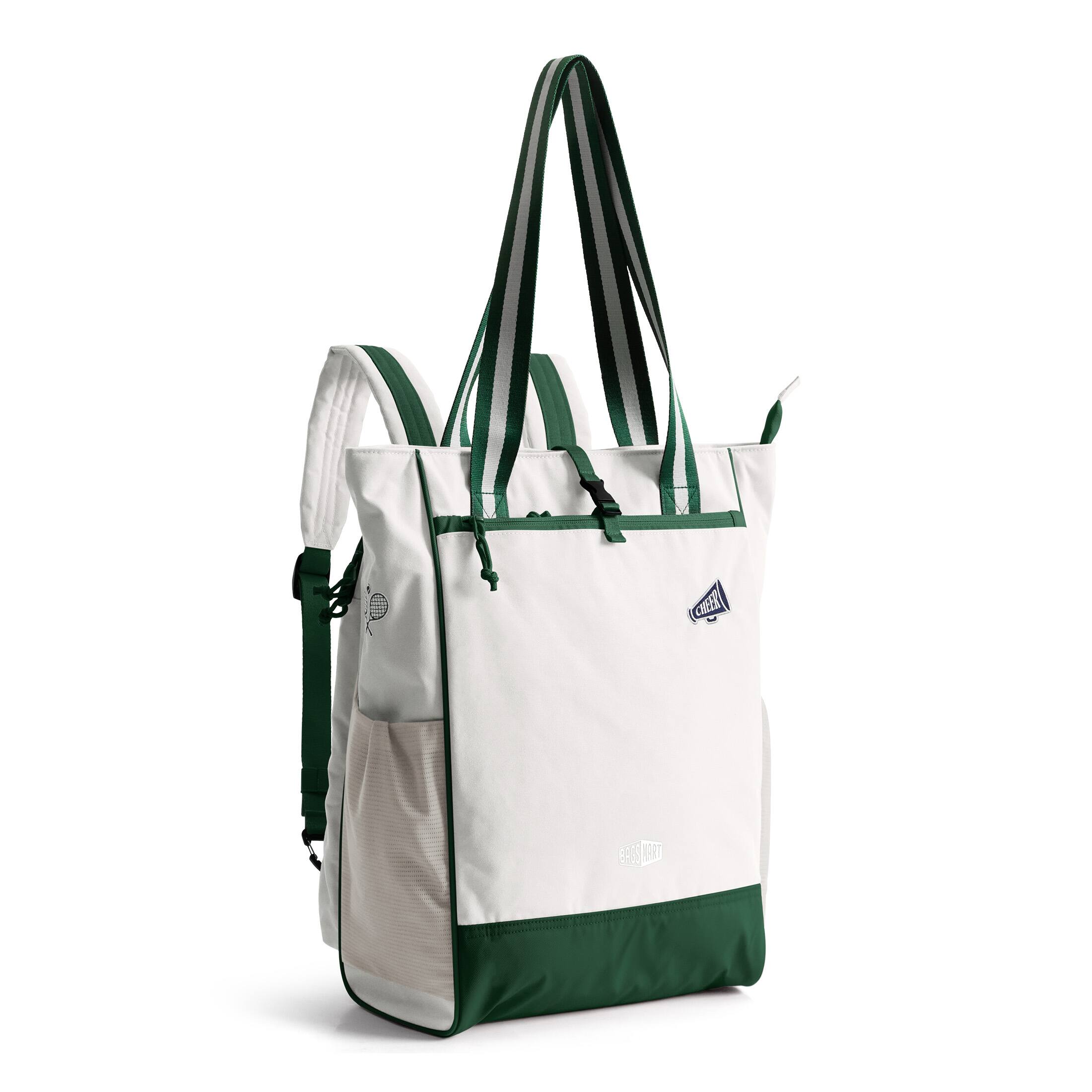 Angle. Bagsmart - Advantage 18L Convertible Totepack, Water-Repellent Tote Backpack with 15.6" Laptop Sleeve for Work & Sport - Wimbledon White.