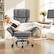 Alt View 6. KERDOM - Ergonomic Big Office Leather Chair with Expandable Arms, Reclining Cross Legged Chair with Footrest Wide Seat for Gaming - Grey.