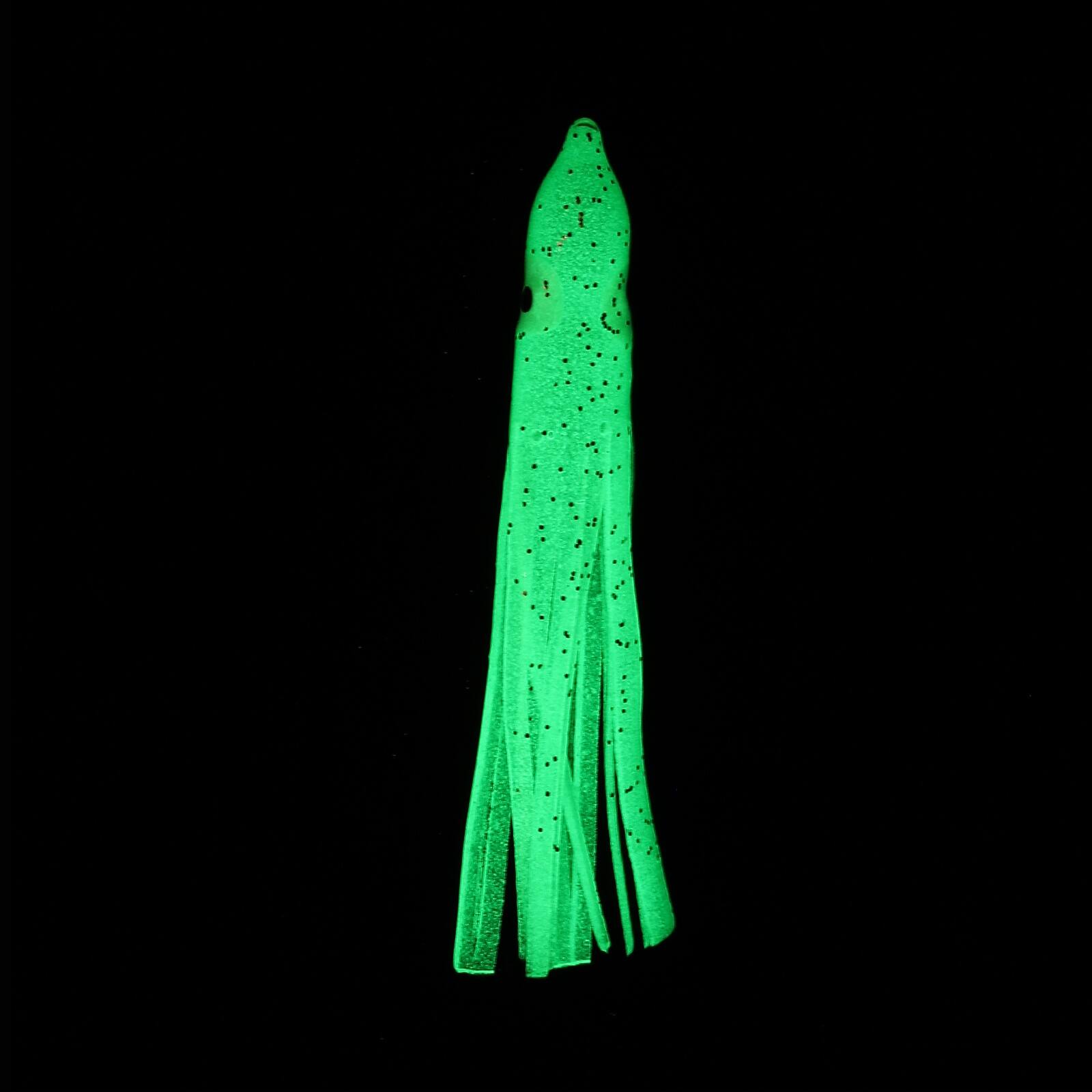 Alt View 3. Unique Bargains - Fishing Squid Skirts Glow Soft Plastic Trolling Lures Luminous 3.5 x 0.4 Inch 10pcs for Bass/Trout/Salmon - Green.