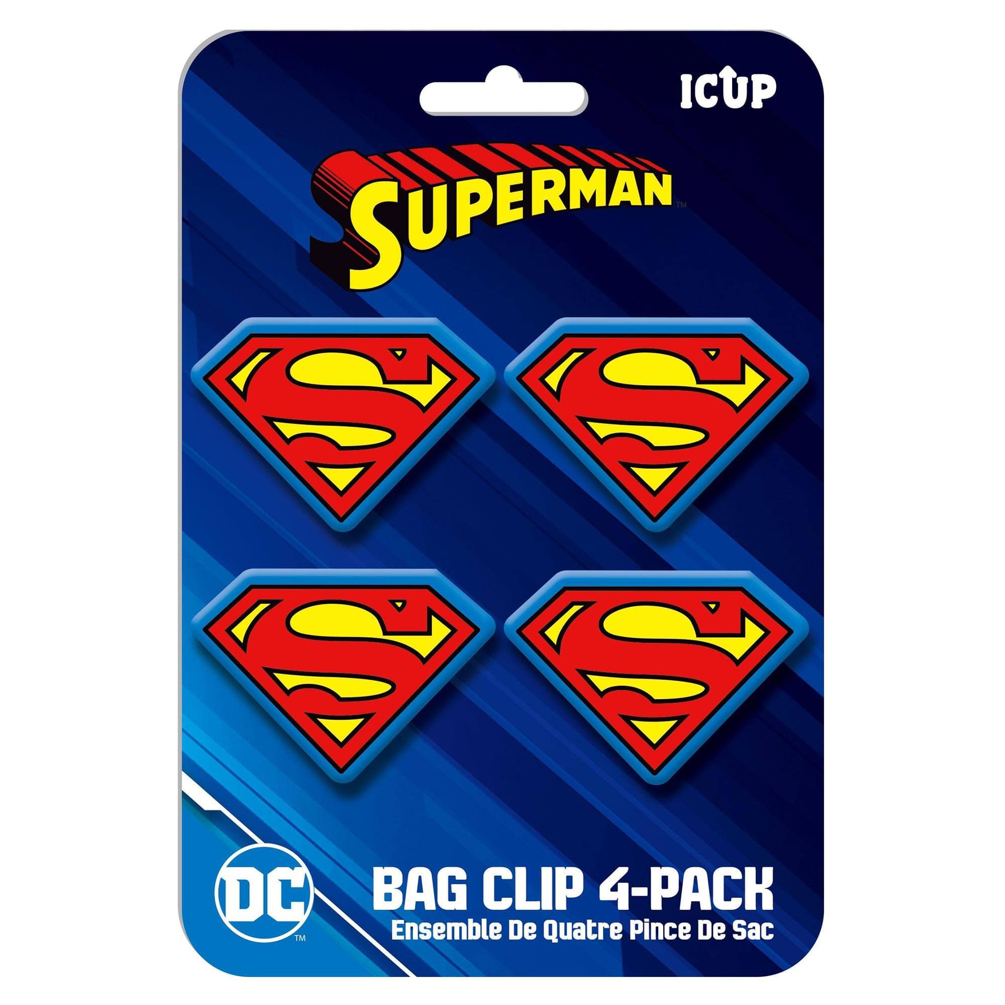 Alt View 1. DC Universe - DC Comics Classic Superman Logo Bag Clip 4 Pack - Multi-Colored.