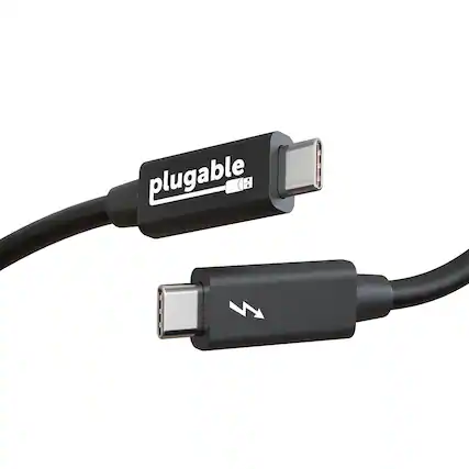 Front. Plugable - Windows Transfer Cable 6.6ft (2m) Bravura Software, TBT 3 / 4 USB4 - Black.