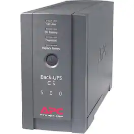 APC - Back-UPS, 500VA, Tower, 120V, 6 NEMA 5-15R Outlets , User Replaceable Battery - Tower - 8 Hour Recharge - 3 Minute - Black