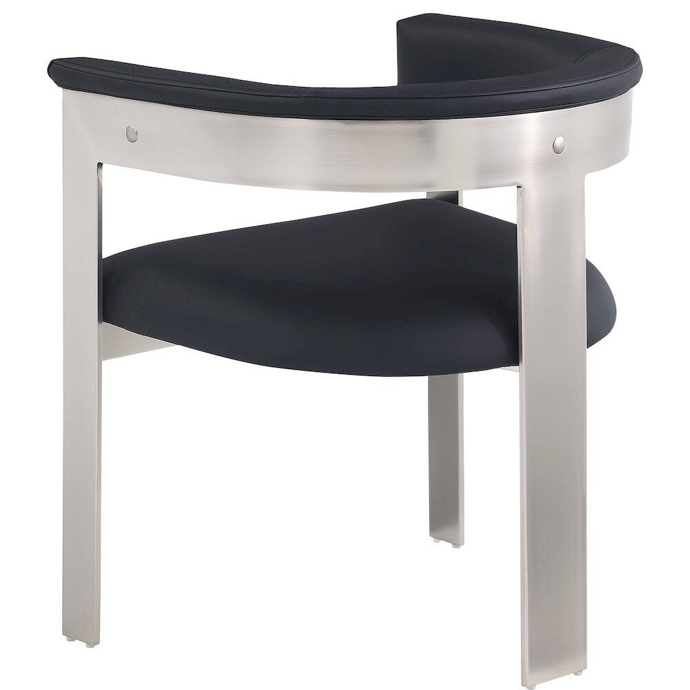 Alt View 4. Meridian Furniture - Romeo Black Vegan Leather Dining Chair, Set of 2 - Black.