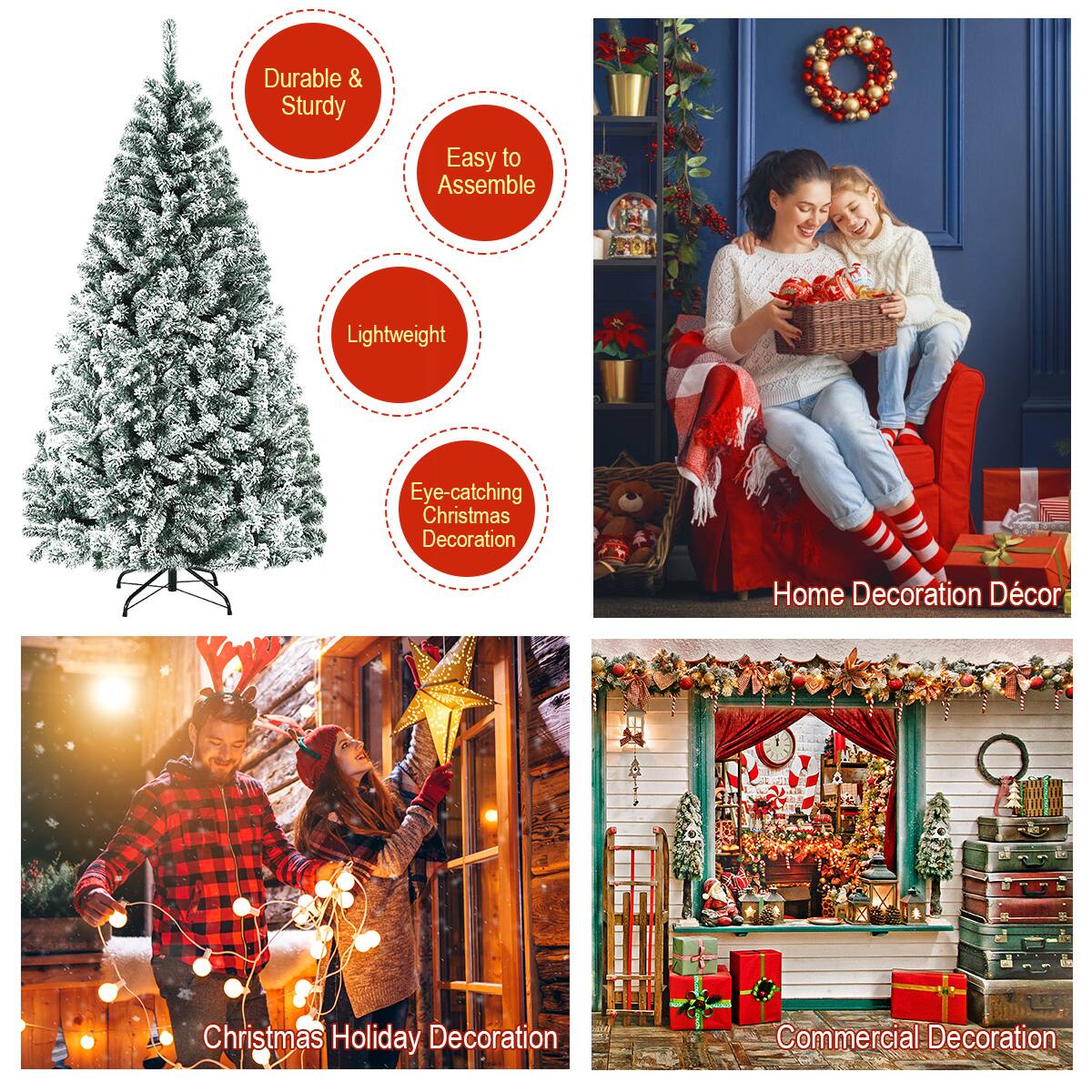 - Durable & Sturdy
- Easy to Assemble
- Lightweight
- Eye-catching Christmas Decoration

- Home Decoration Décor

- Christmas Holiday Decoration

- Commercial Decoration