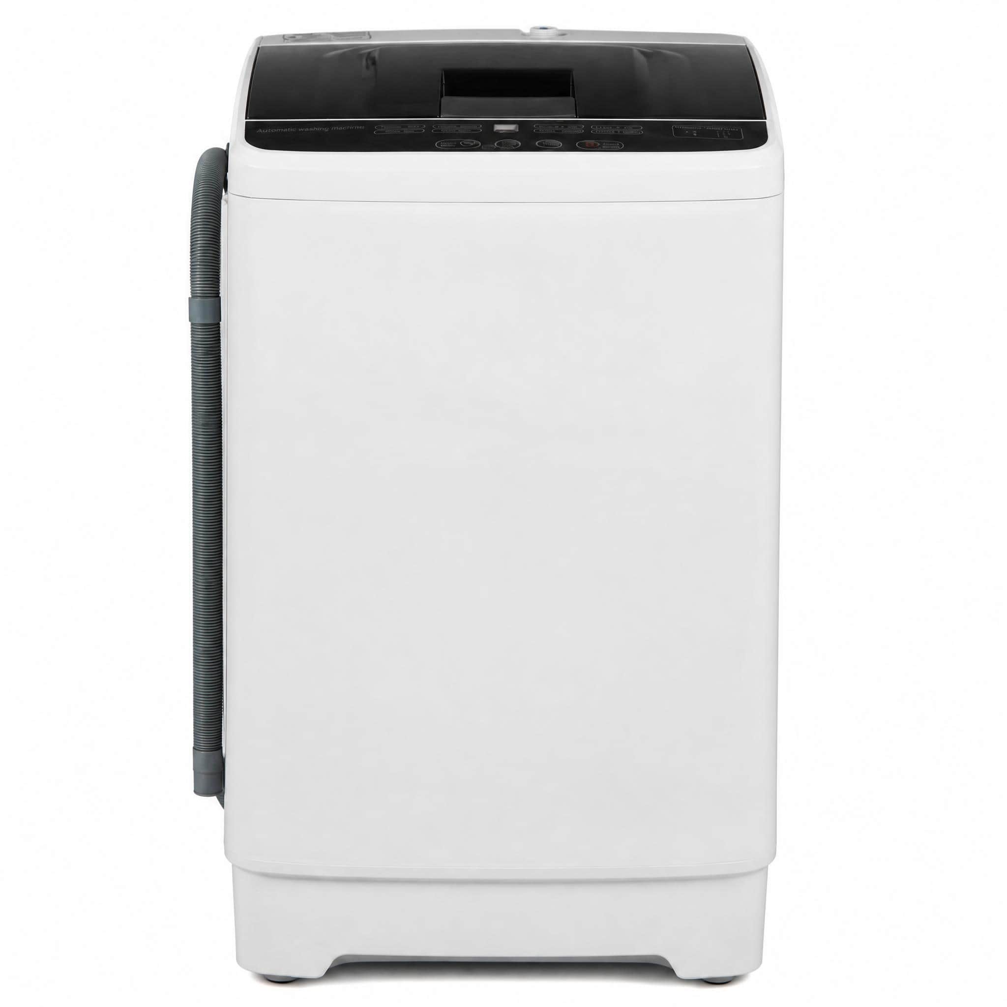 Costway - 7.7 lbs Full Automatic Washing Machine with 8 Preset Programs, 6 Water Levels - Gray
