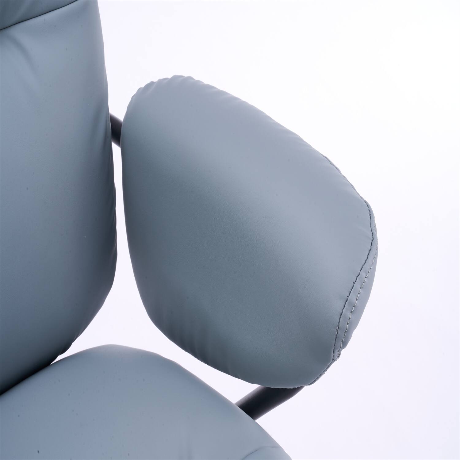 Alt View 4. Forest'nSky - Sage Ergonomic White Leather Office Chair, Reclining Backrest with Adjustable Height & 360° Swivel, Easy Assembly - Sage.