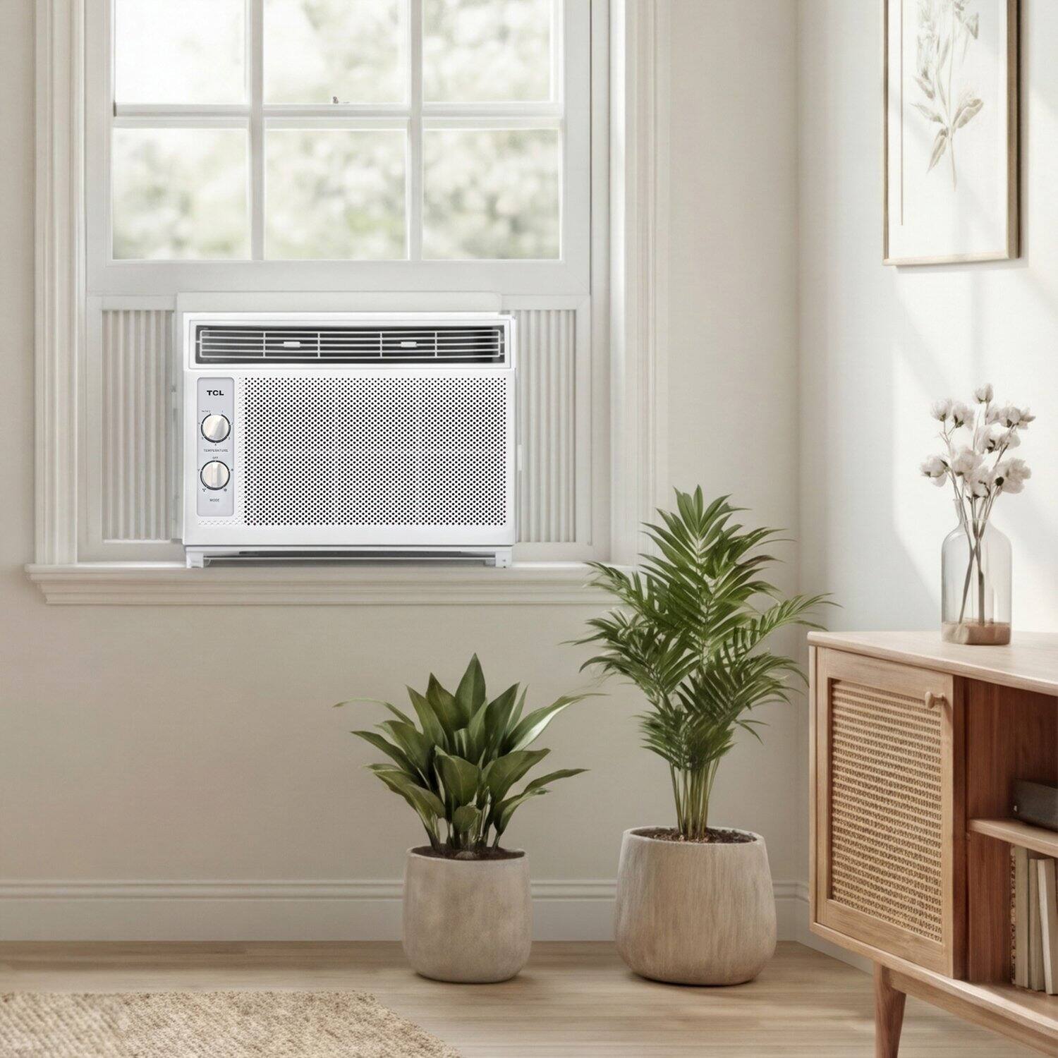 Alt View 8. TCL - 150 Sq. Ft. 5,000 BTU Mechanical Window Air Conditioner - White.