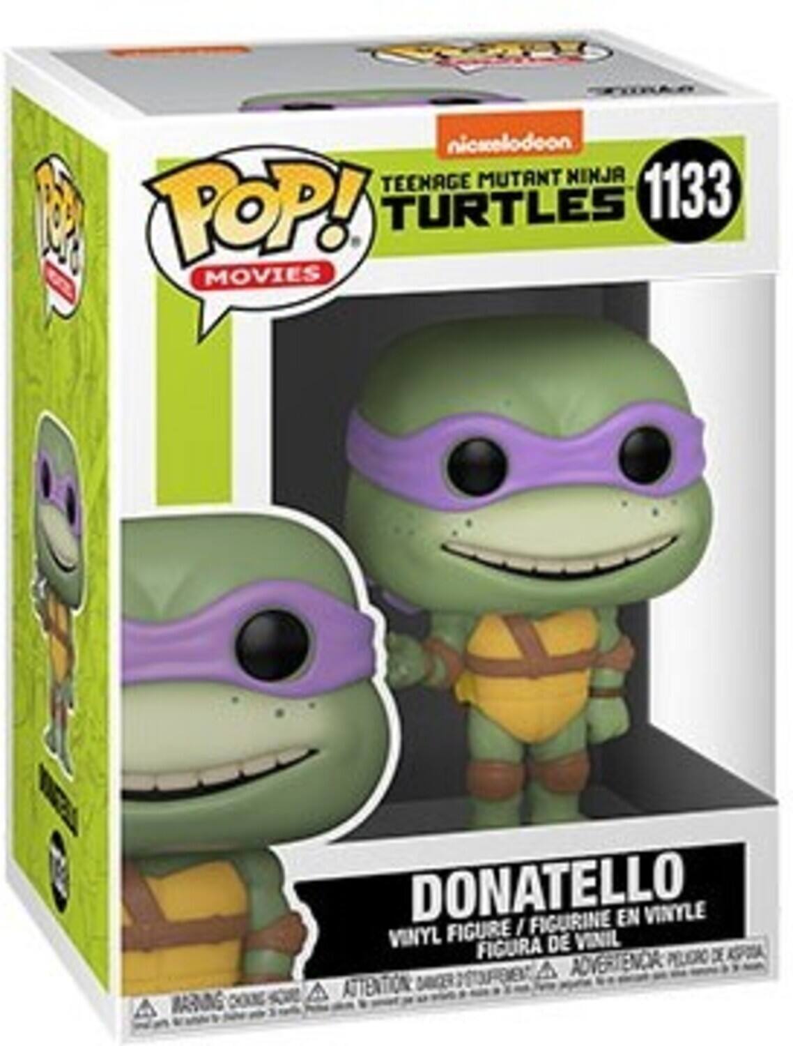 nickelodeon TEENAGE MUTANT NINJA TURTLES 1133 POP! MOVIES DONATELLO EN VINYLE FIGURE / FIGURINE EN VINYLE FIGURA DE VINIL ADVERTENCIA ATENTION