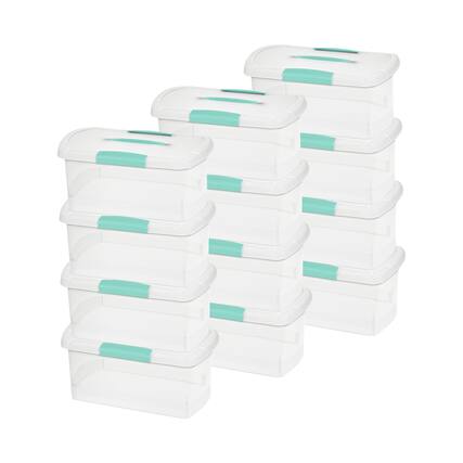 Front. Sterilite - Sterilite 18748606 Medium Nesting ShowOffs Clear File Box w/ Latches (12 Pack).