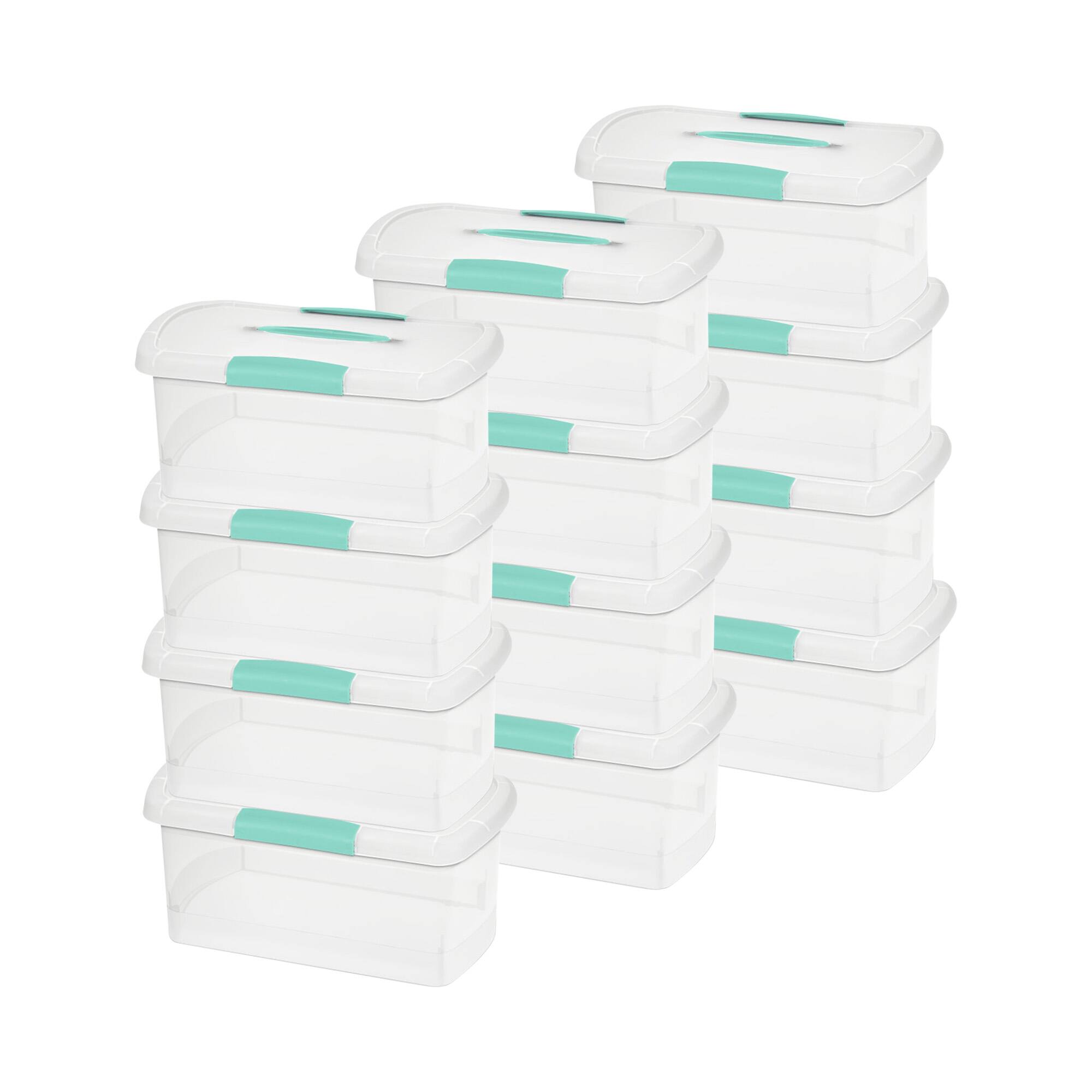 Front. Sterilite - Sterilite 18748606 Medium Nesting ShowOffs Clear File Box w/ Latches  (12 Pack).