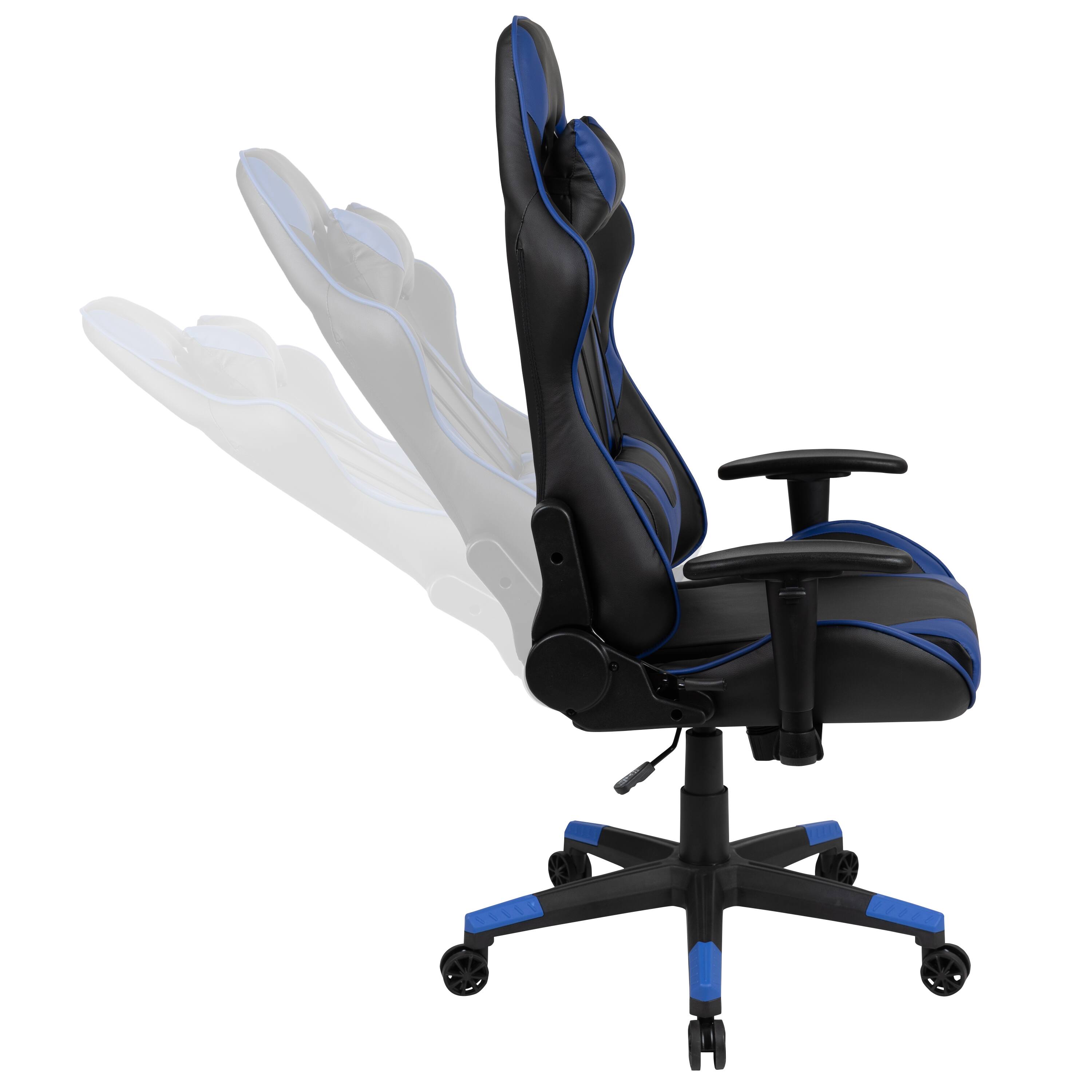 Alt View 8. Emma + Oliver - Gaming Desk Bundle - Cup/Headset Holder/Mouse Pad Top - Blue.