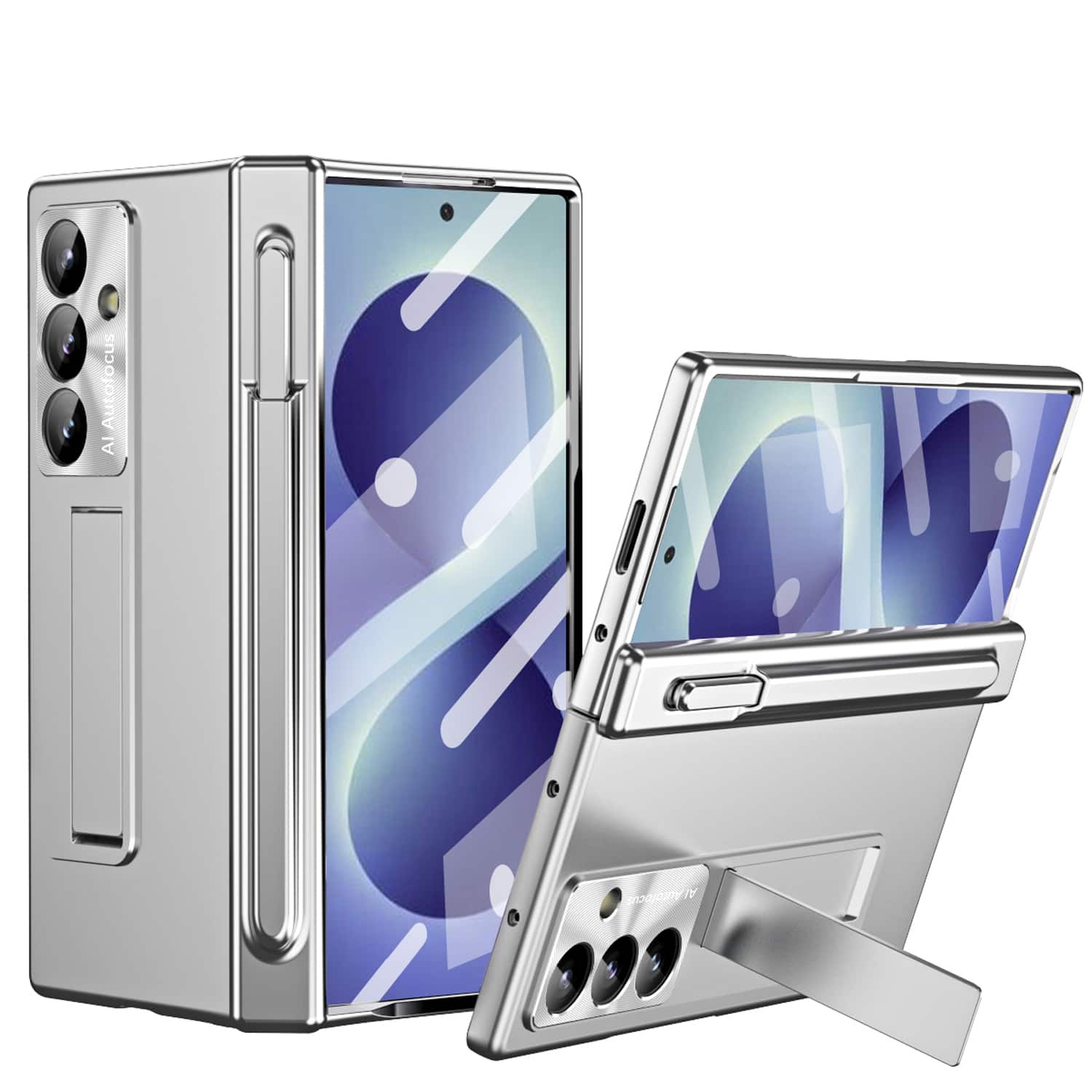 Dteck - for Samsung Galaxy Z Fold8 Ultra Hinge Rugged Case with Pen Slot,Shockproof Shell, Bulit in Screen Protector & Stylus - Silver price history on PriceWatchPro