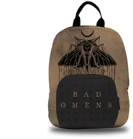 PopMarket - Bad Omens - Rocksax - Bad Omens - Moth Logo - Mini Backpack (Brown) - Multicolor