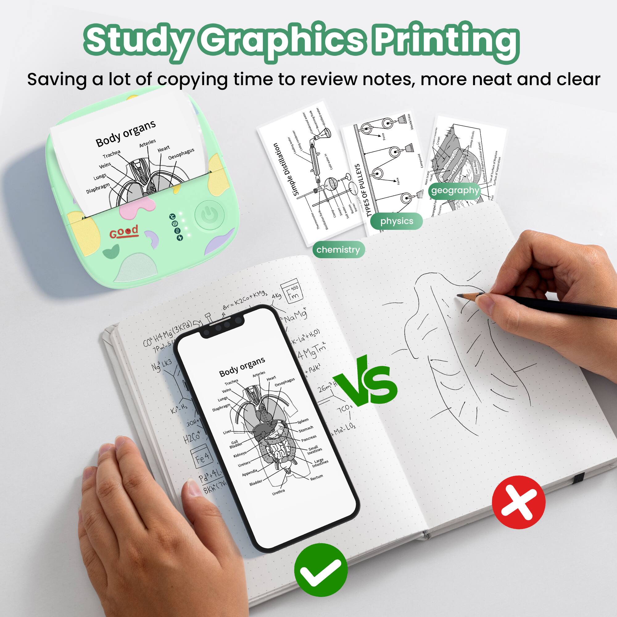 Study Graphics Printing  
Saving a lot of copying time to review notes, more neat and clear  

Body organs  
Arteries  
Heart  
Trachea  
Esophagus  
Veins  
Diaphragm  

Simple Distillation  
Types of Pulleys  

Geography  
Physics  
Chemistry  

Cdr = K2CO3 + K2CO3  
45g  
m & I  
NaMg  
Mg (3KFa)  
CO H4Mg  
k-La+4  
7P-1-5  
4MgTm  
No LK3  

Body organs  
Pak meam  
Oeaphage  
Vs - 26m2  
samgn  

A - 7C0%  
204 - UL  
Mamum  
Ma-La  
H2Co  
Sa TUT madde  
ua - Fe4 - LEF  
Pd+  
KW(7 Ma watra
