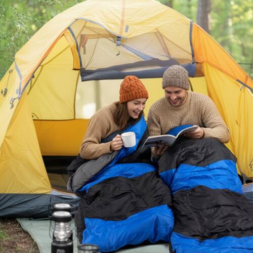 Alt View 8. Winado - 1PC Rectangular Waterproof Sleeping Bag with Multi USB Heating Pads, Lightweight for Outdoor Backpacking Hiking Camping - Blue.